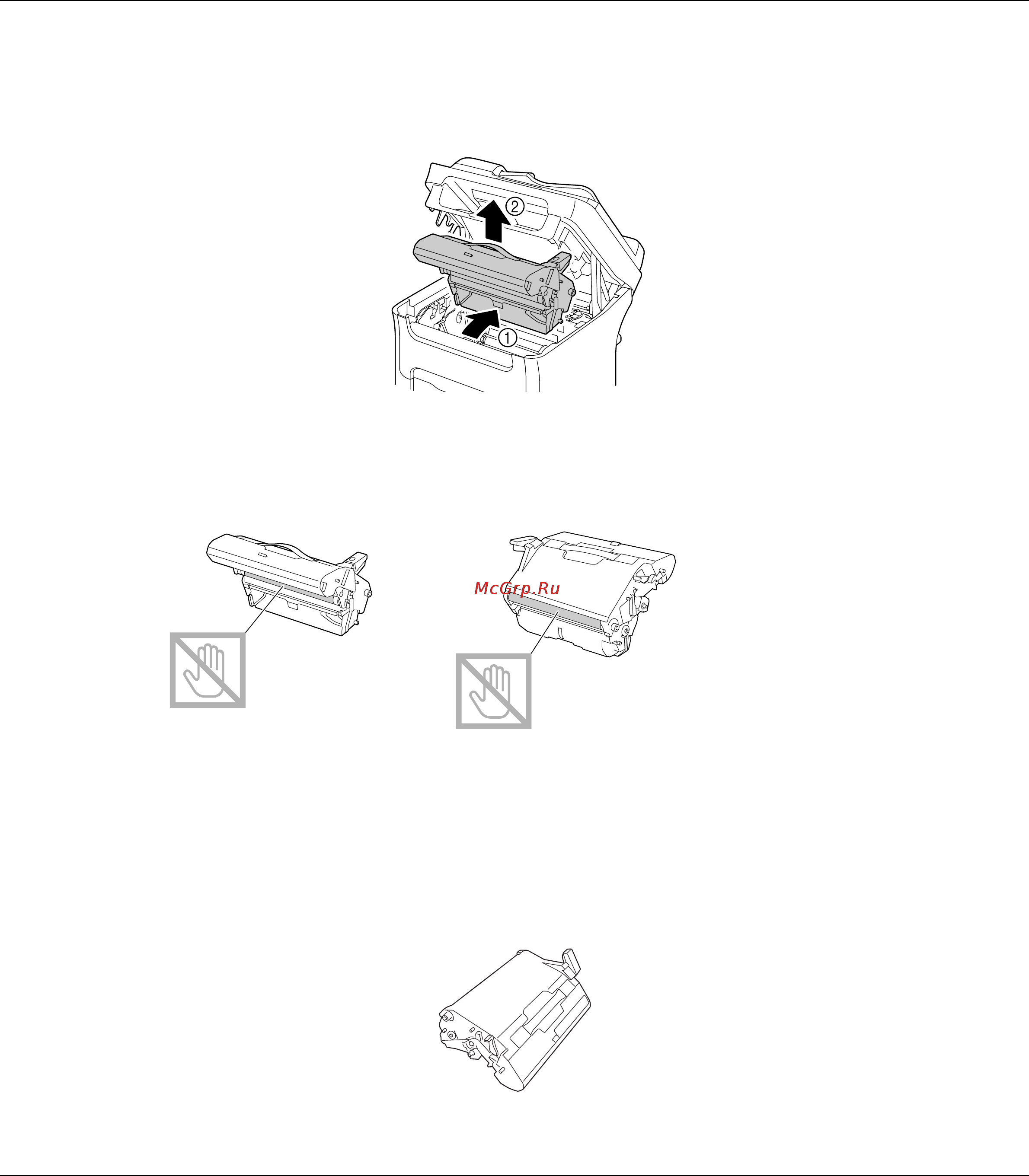 Epson AcuLaser CX16NF [163/233] Возьмитесь за ручку и аккуратно потяните блок фотокондуктора назад и затем вертикально вверх