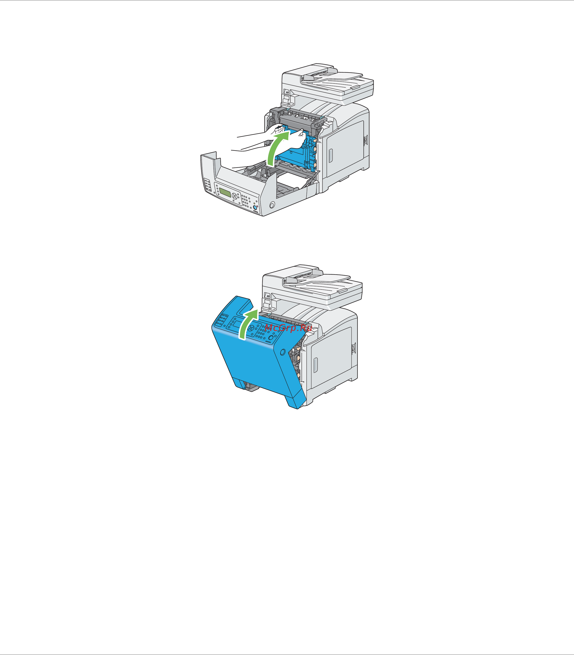 Epson AcuLaser CX29NF [346/501] Закройте блок ремней и нажмите на верхнюю часть блока чтобы он защелкнулся
