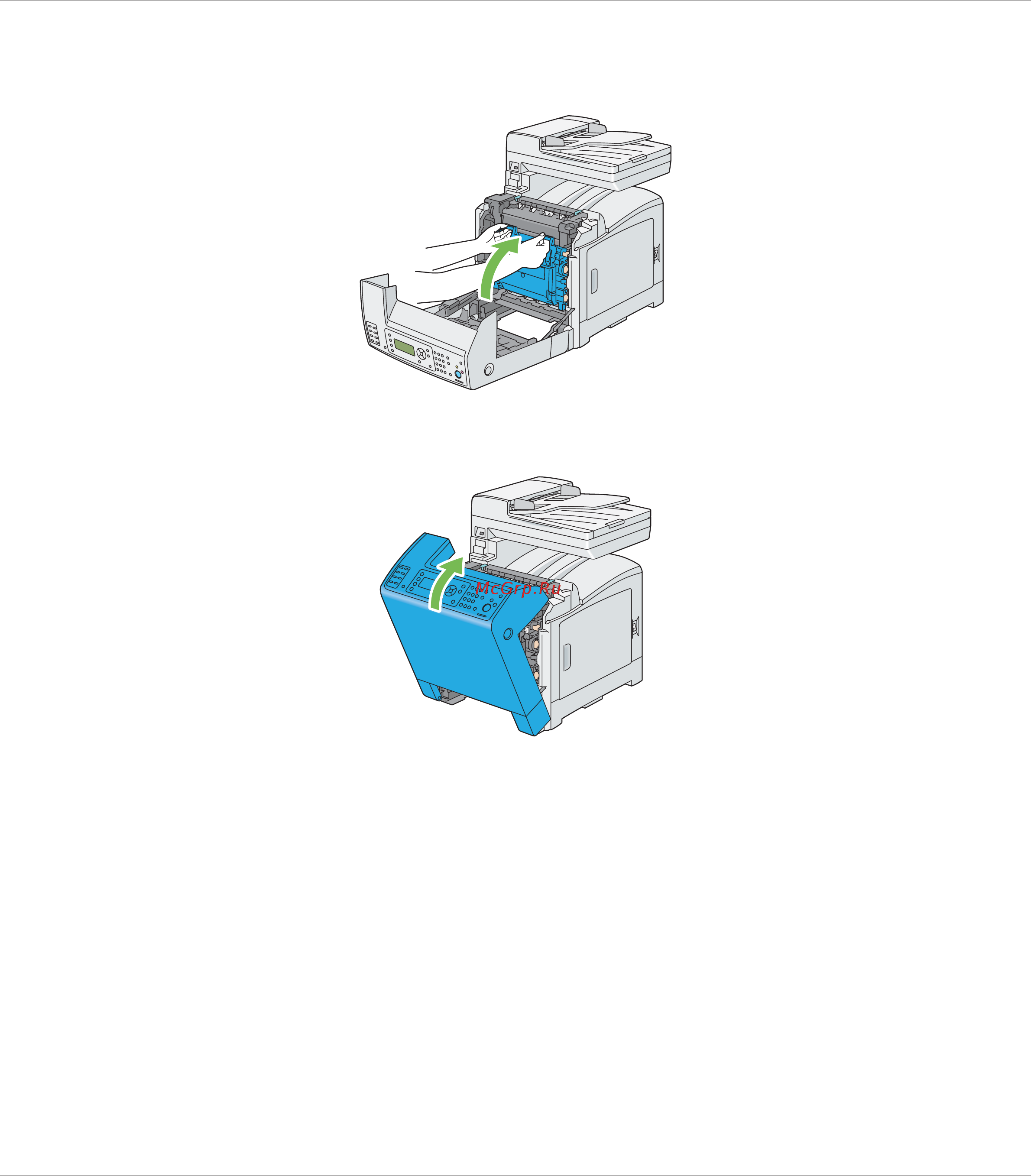 Epson AcuLaser CX29NF [437/501] Закройте блок ремней и нажмите на верхнюю часть блока чтобы он защелкнулся