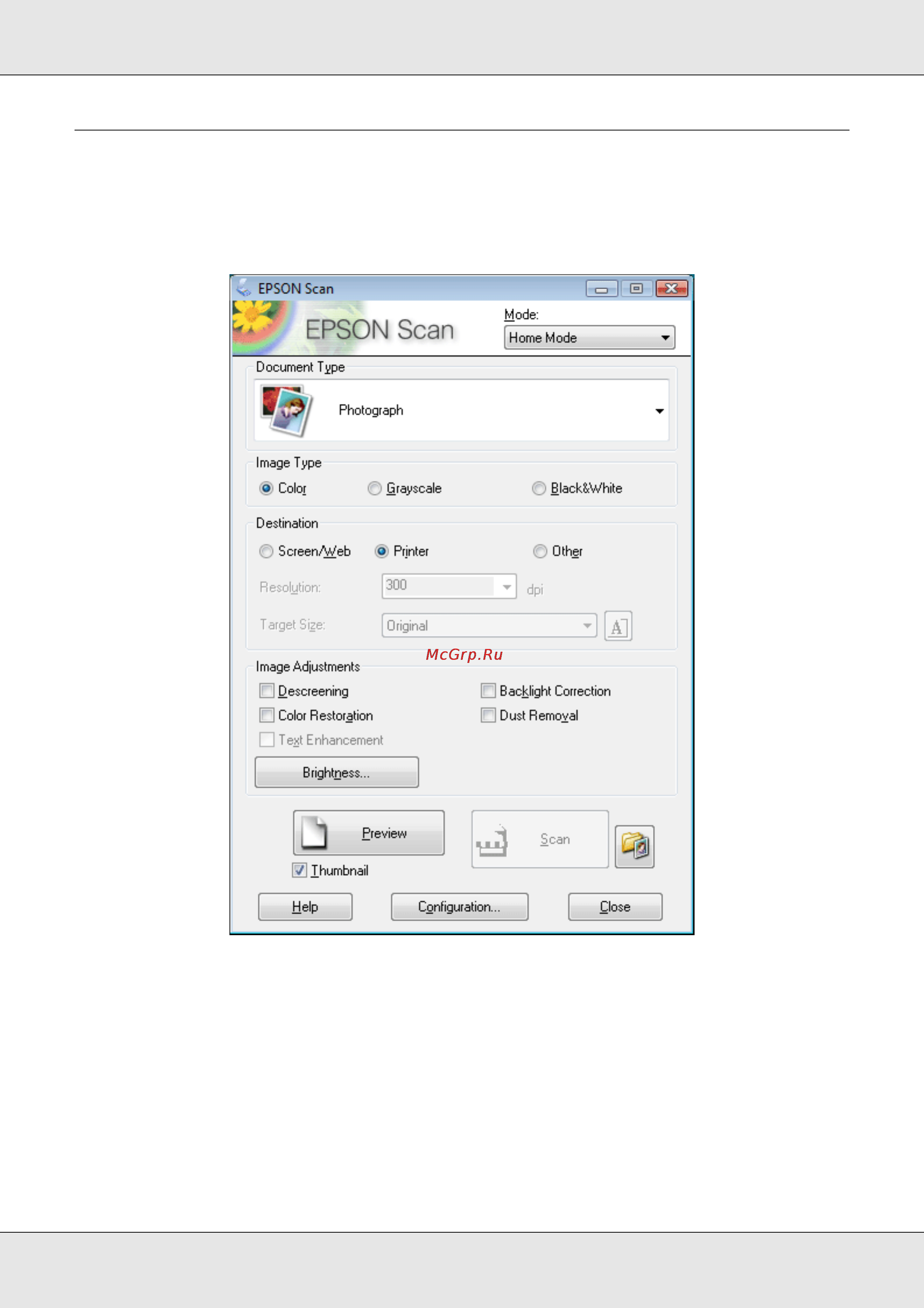 Epson GT-20000 [29/162] Сканирование режиме home простой