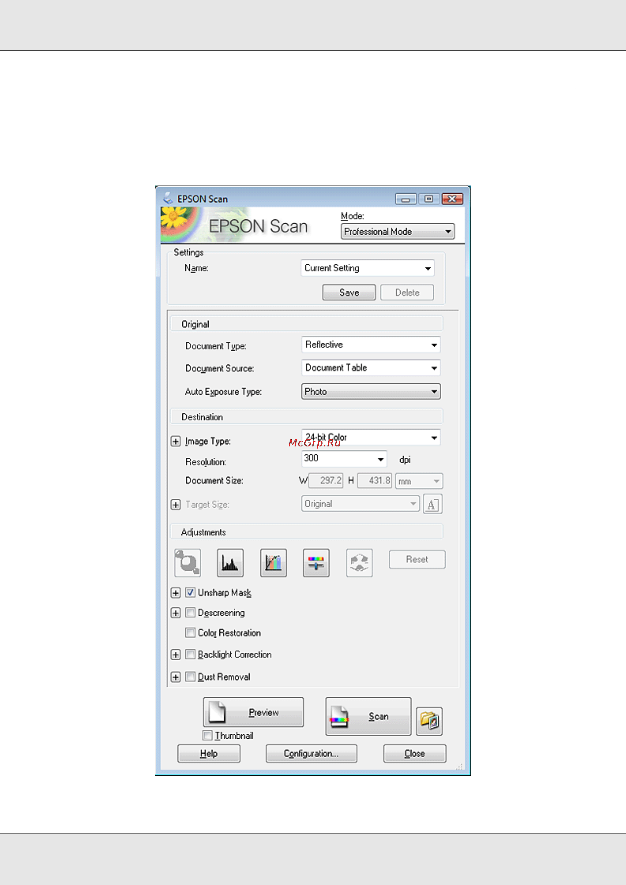 Epson GT-20000 [31/162] Сканирование в режиме professional профессиональный