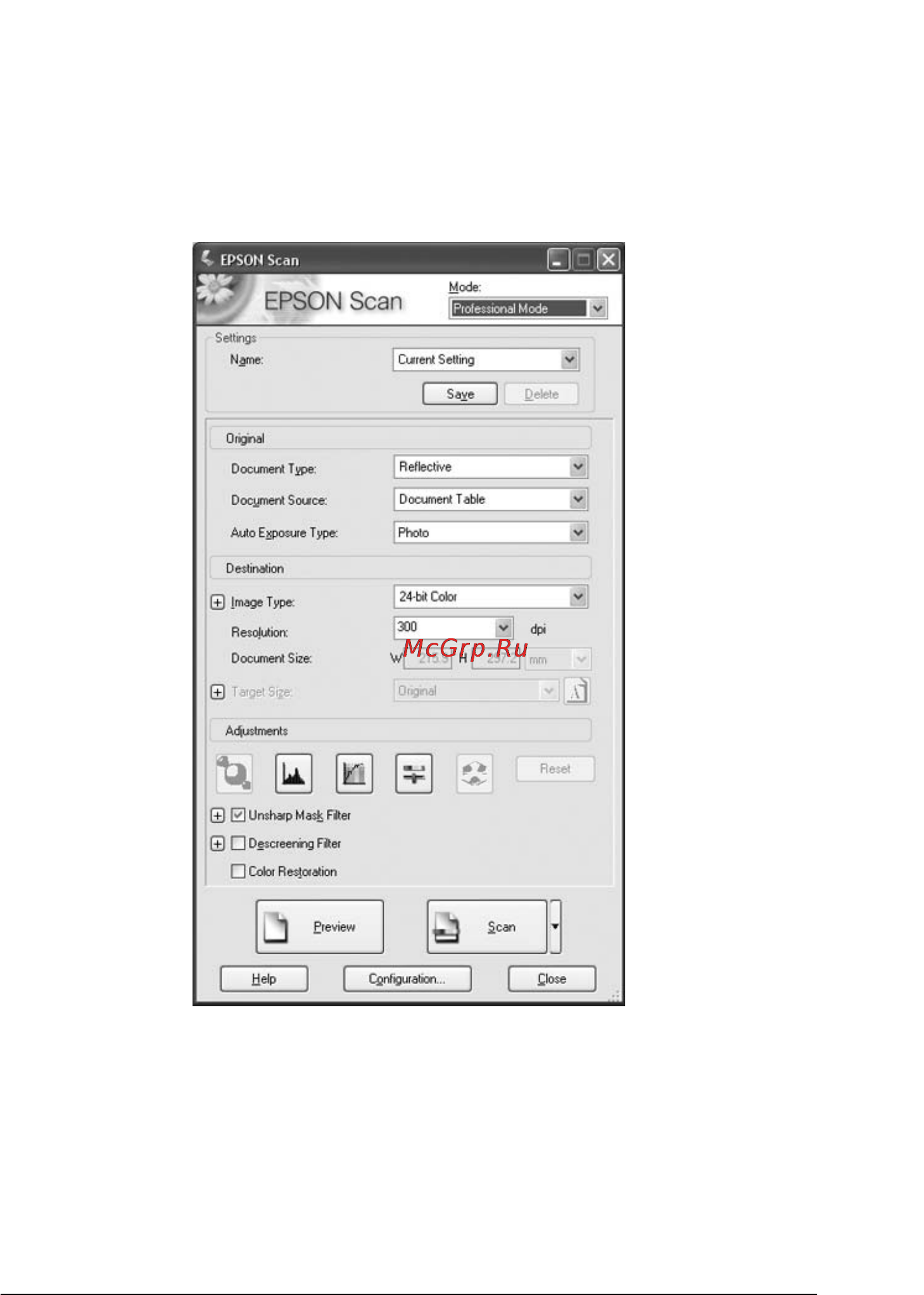 Epson GT-2500 [49/194] Выполнение основных настроек