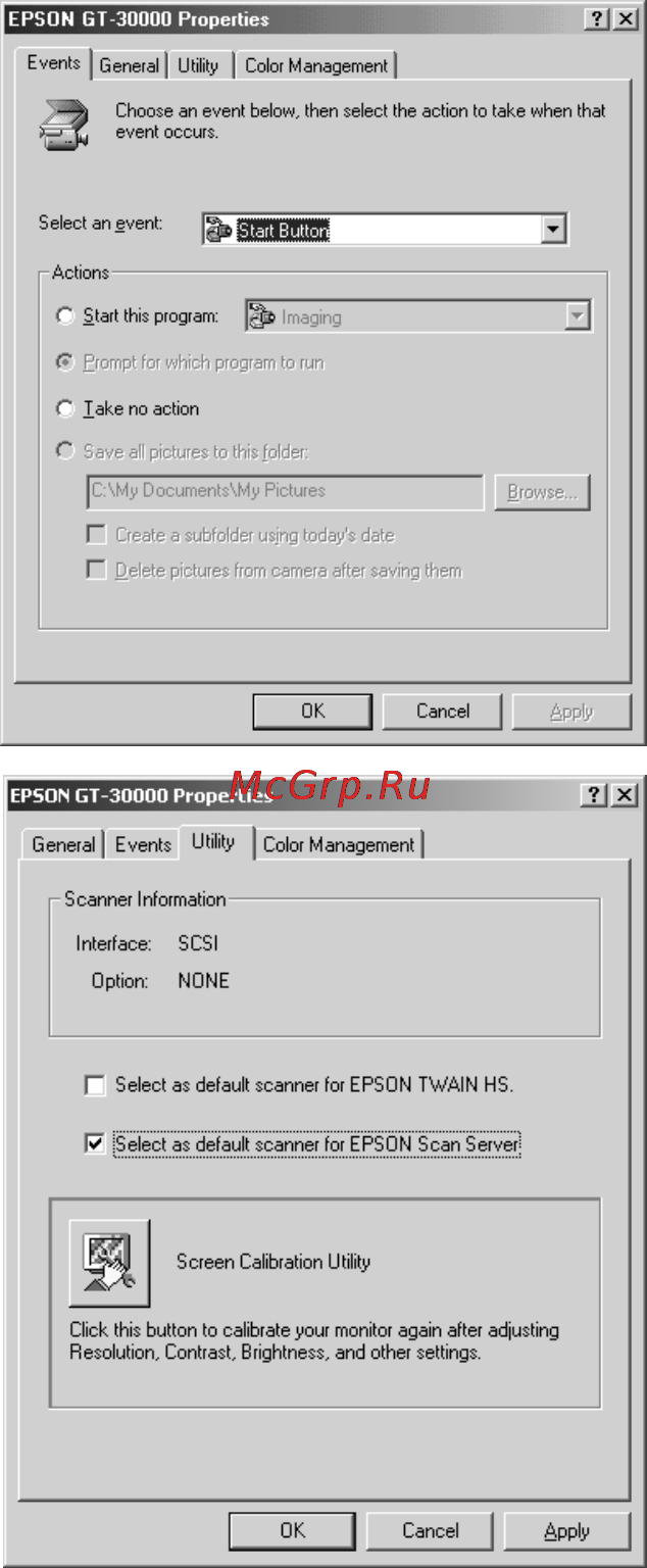 Epson GT-30000 [76/148] Setting up the default scanner on windows me
