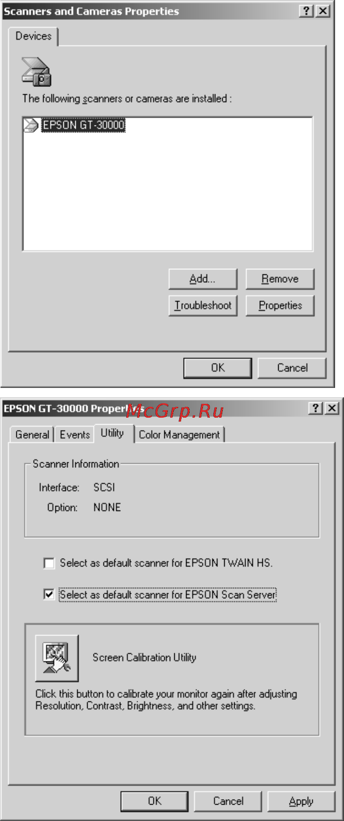 Epson GT-30000 [81/148] Setting up the default scanner on windows 2000