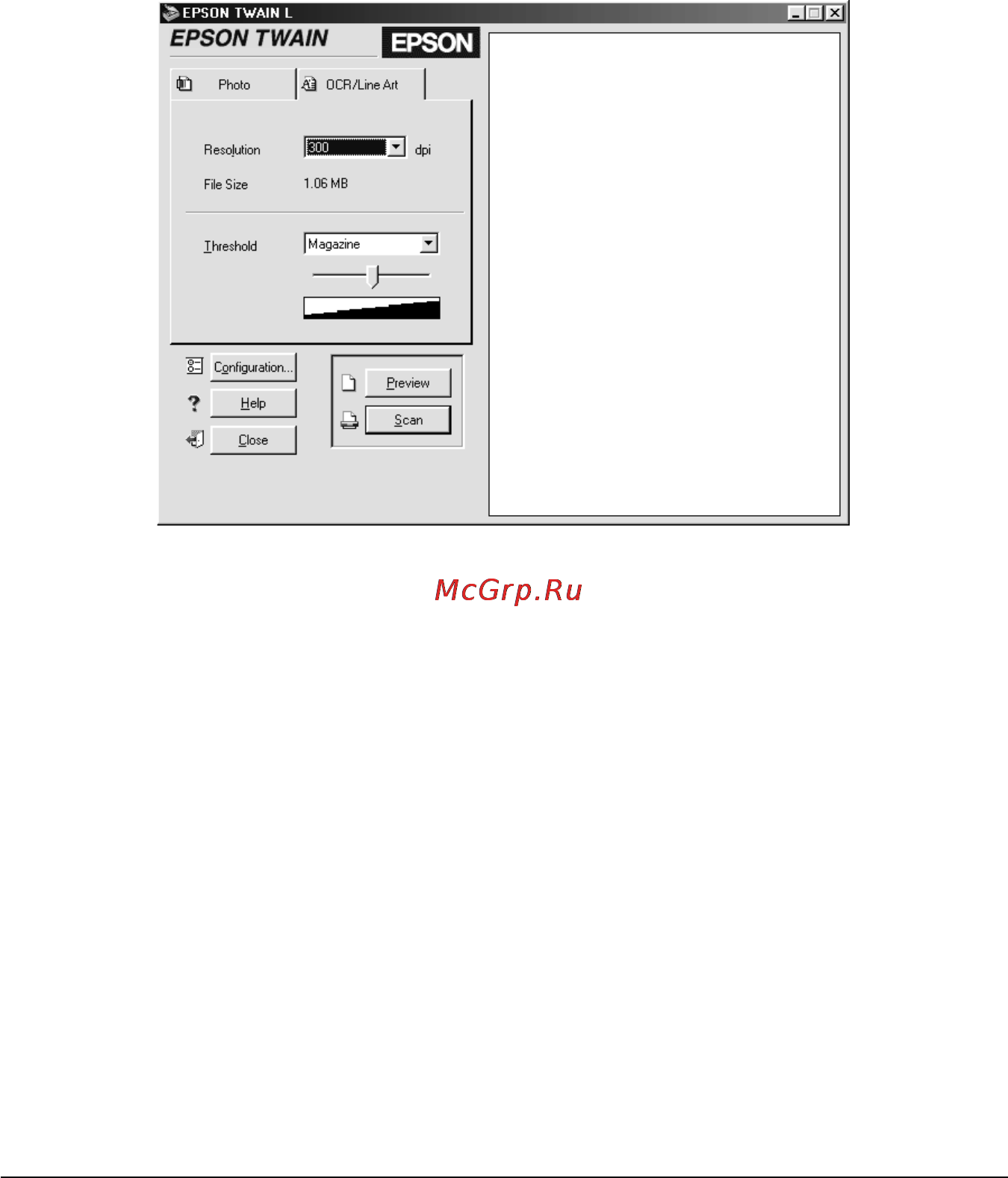 Epson Perfection 610 [58/108] Выполнение установок epson twain в меню ocr line art ocr штриховая графика