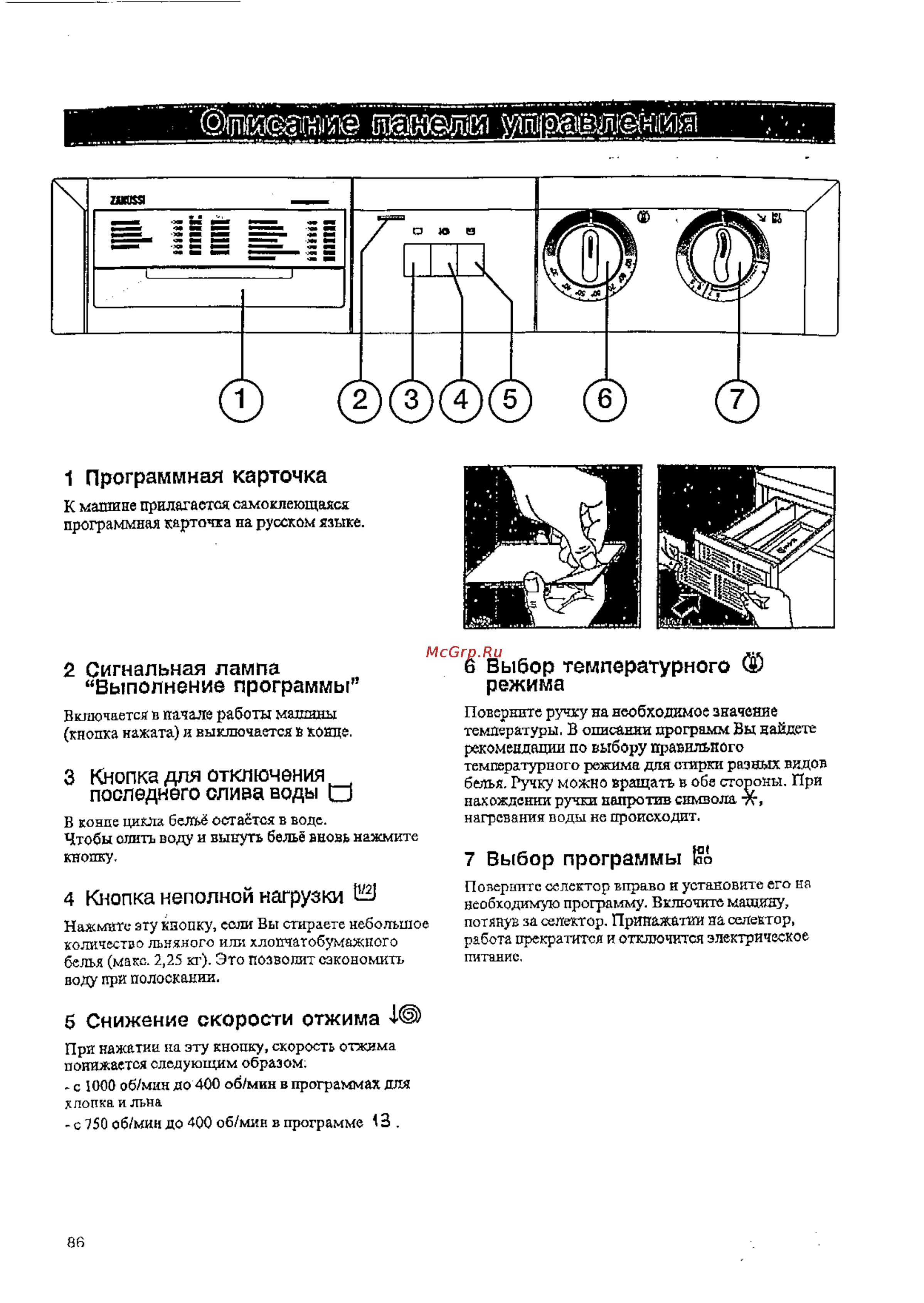Zanussi FLS 1083 [6/21] Кнопка для отключения