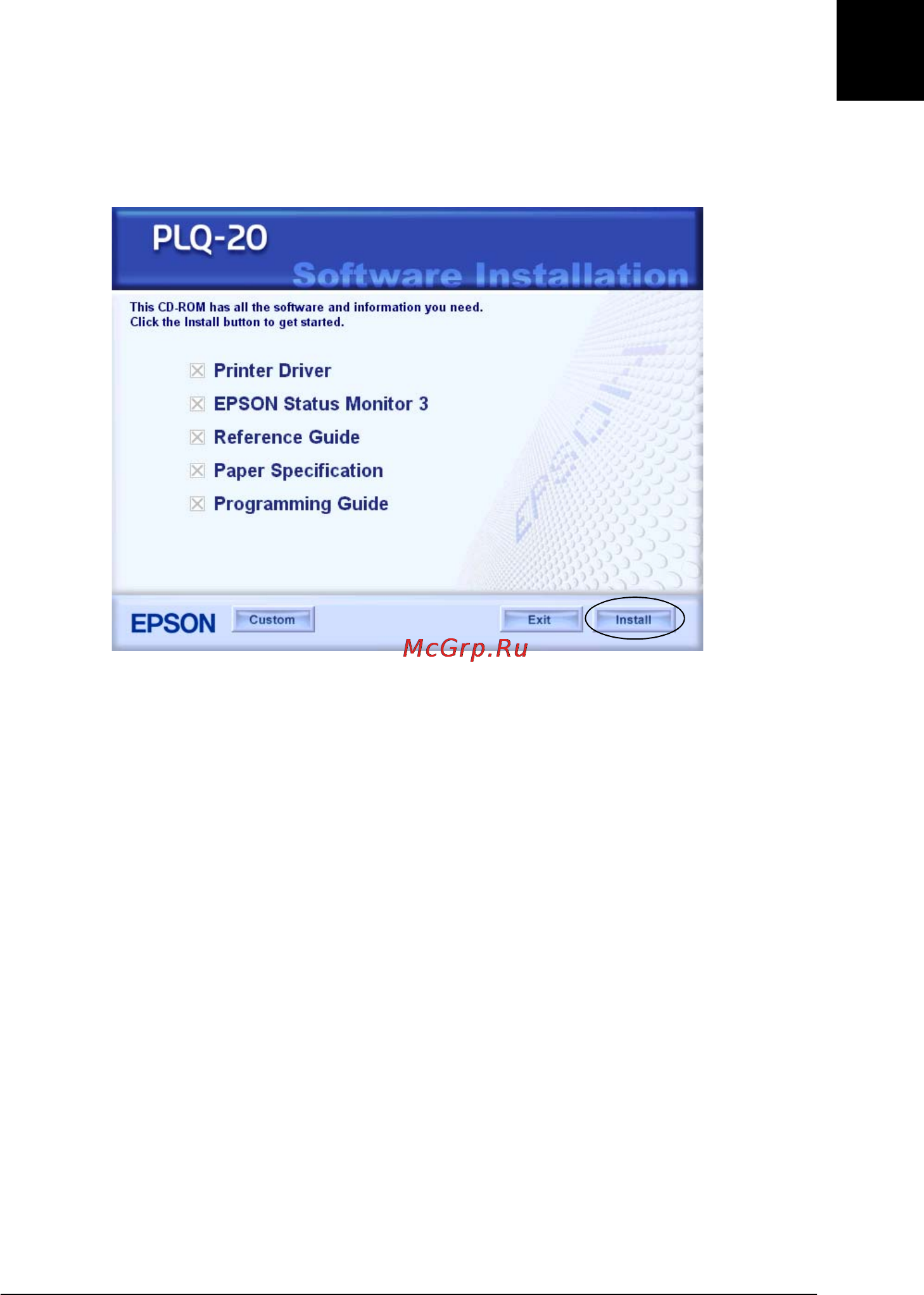Epson PLQ-20 [15/178] Установка по в windows 98 и windows nt 4