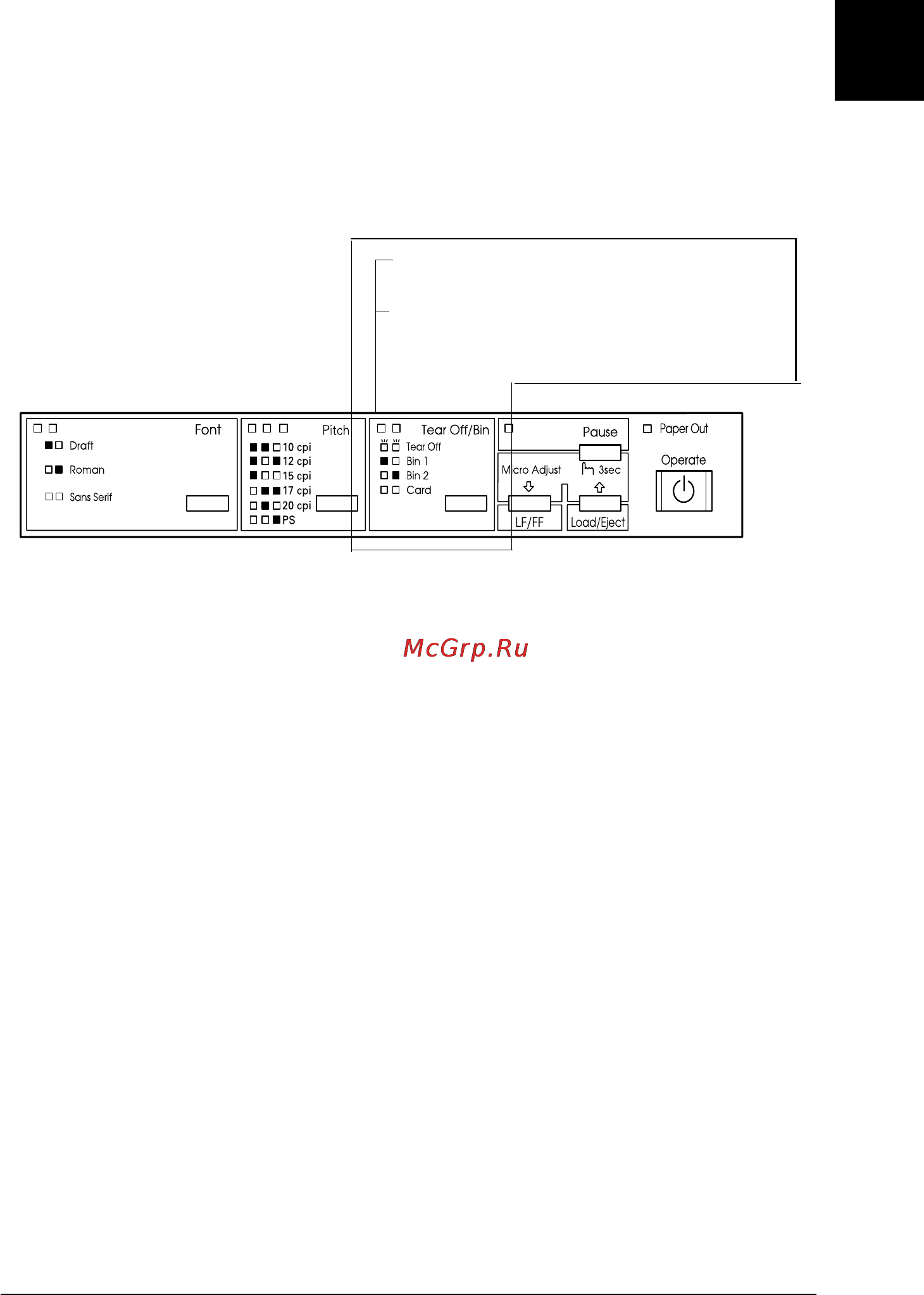 Epson FX-980 [209/264] Переключение между бумажной лентой и отдельными листами бумаги в податчике форматных листов