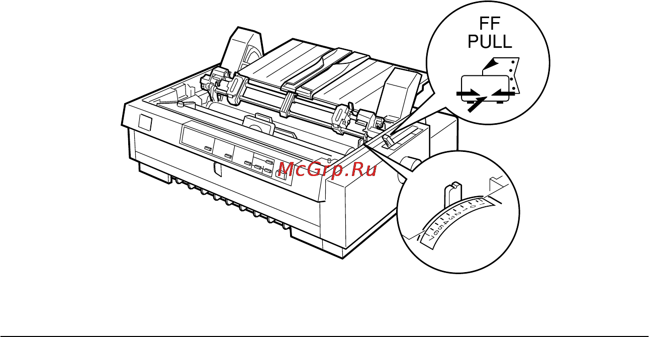 Epson FX-980 [75/264] Загрузка бумаги в тянущий трактор