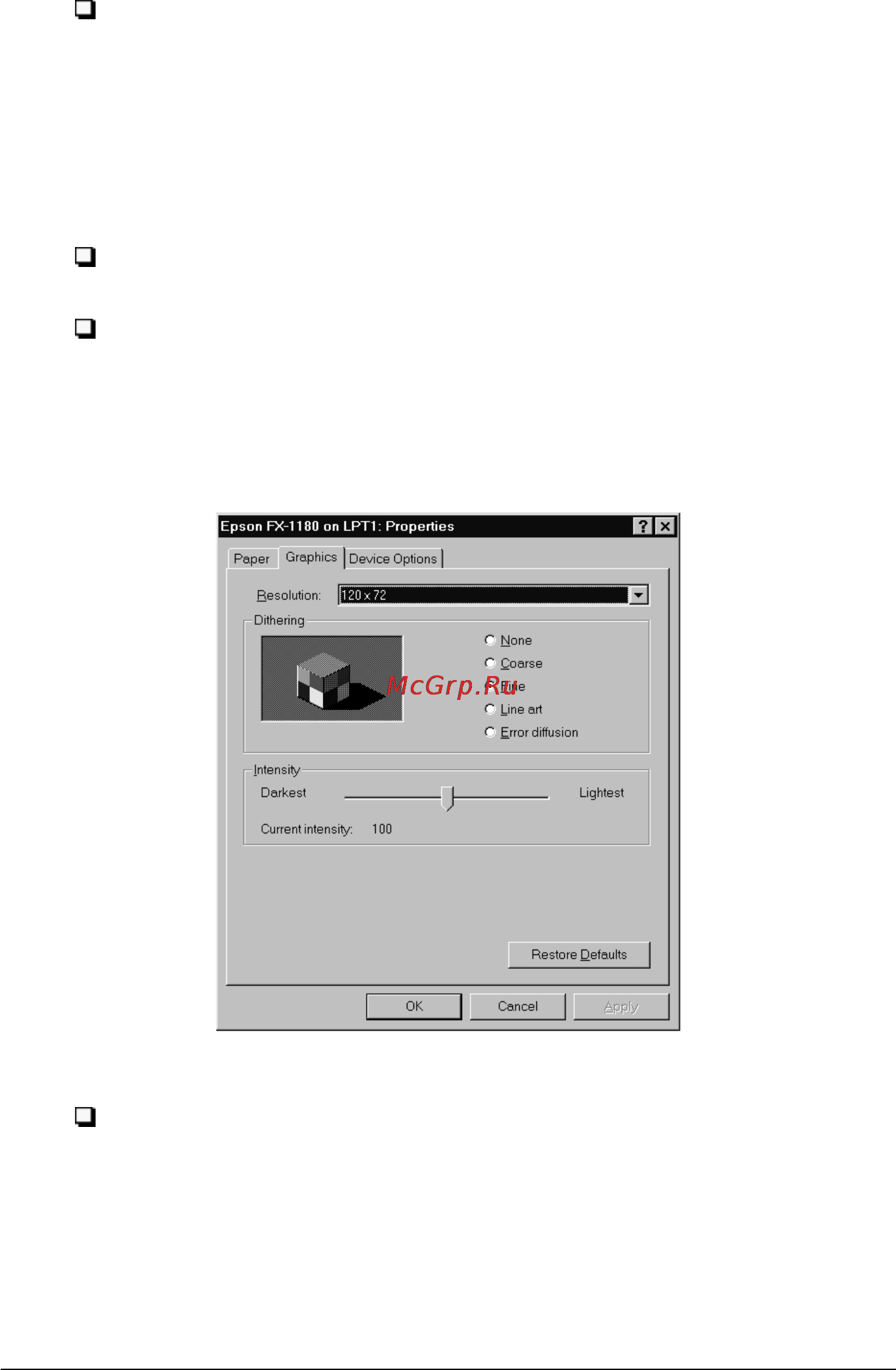 Epson FX-880 [47/221] Меню graphics графика