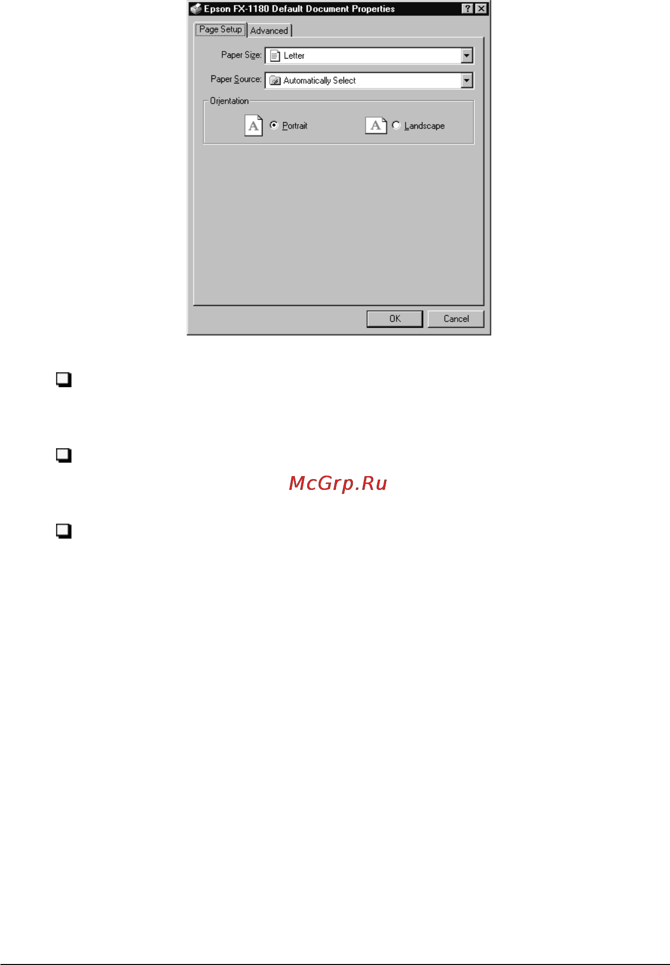 Epson FX-880 [55/221] Меню page setup параметры страницы
