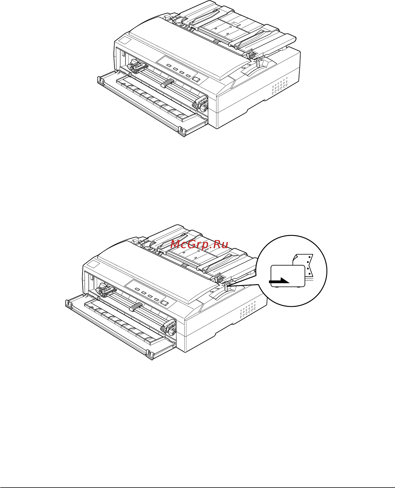 Epson FX-880 [71/221] Загрузка бумаги на передний толкающий трактор