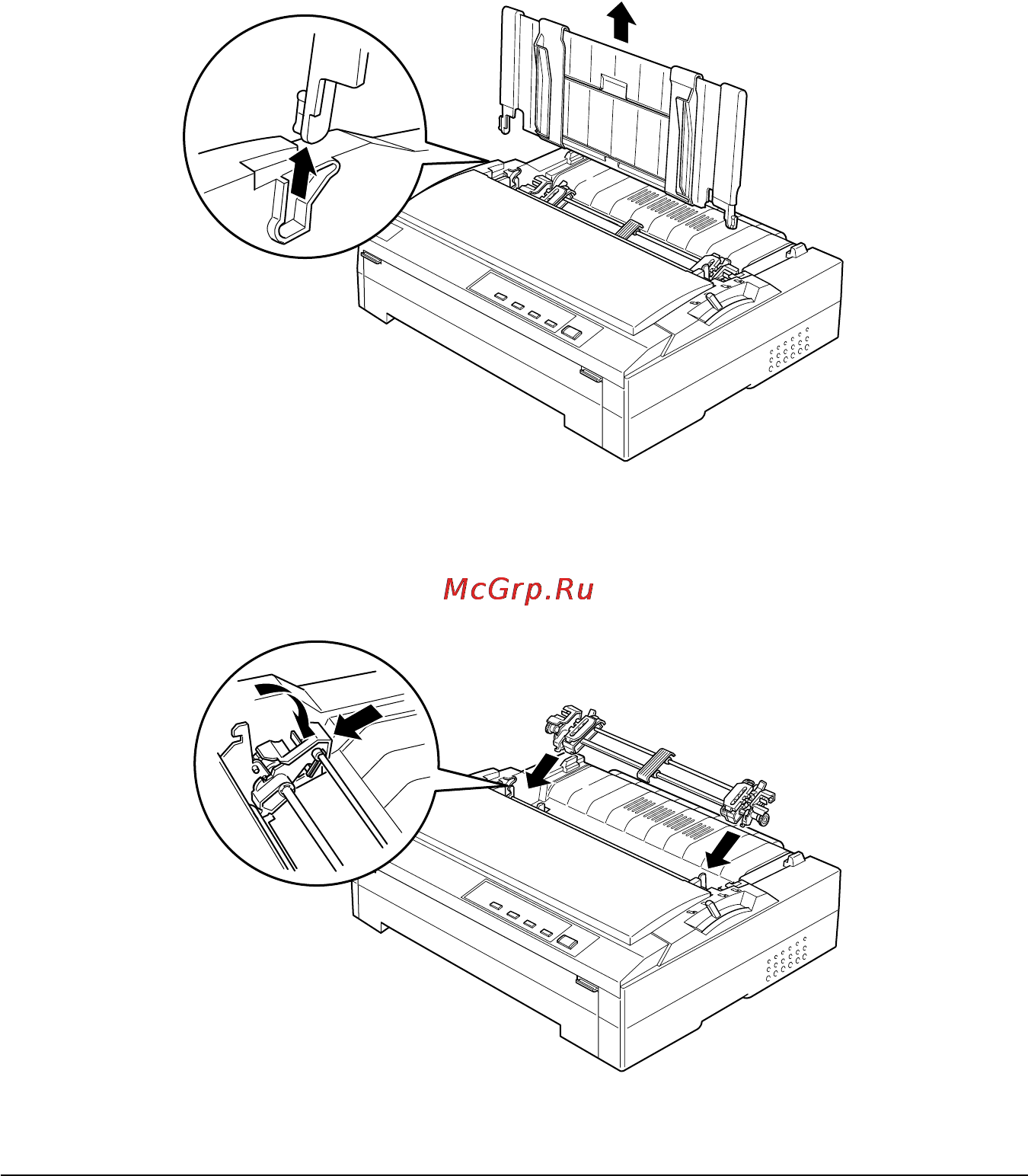 Epson FX-880 [77/221] Установка трактора в задннюю толкающую позицию