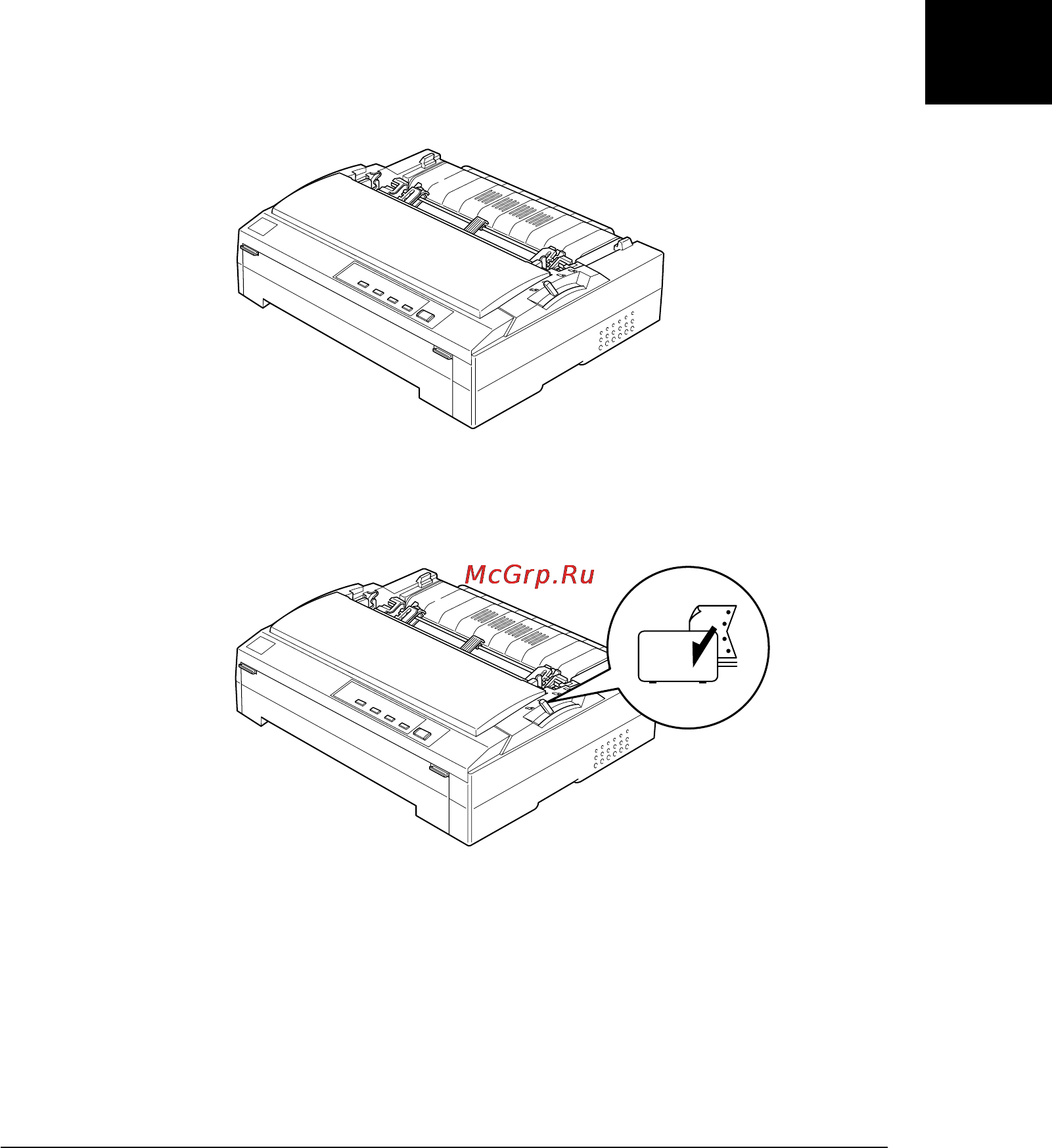 Epson FX-880 [78/221] Загрузка бумаги на задний толкающий трактор