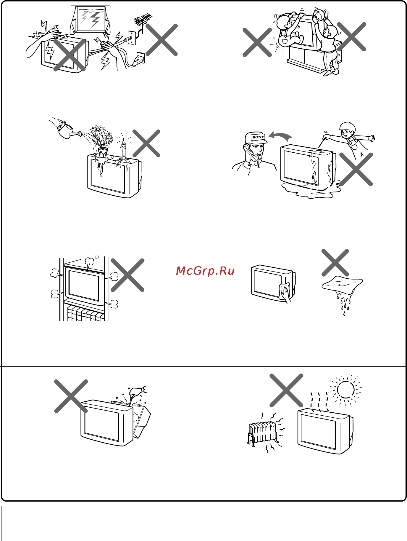 Sony TRINITRON KV-SR29M99K [2/73] Dangerously high voltages are present inside the tv