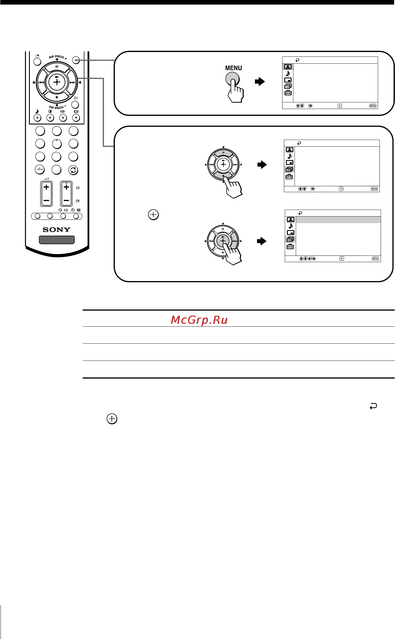 Sony KV-SR29 [20/73] How to use the menu