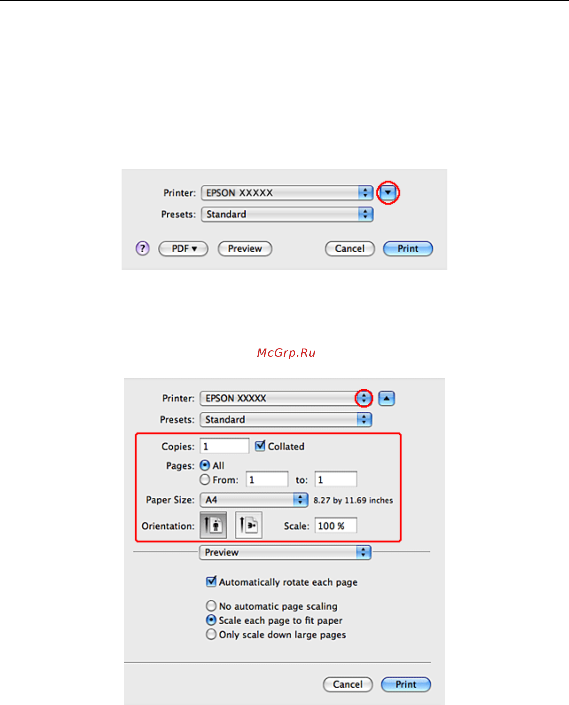 Epson WorkForce Pro WP-4525DNF [42/205] Основные настройки драйвера принтера в mac os x 10 или 10