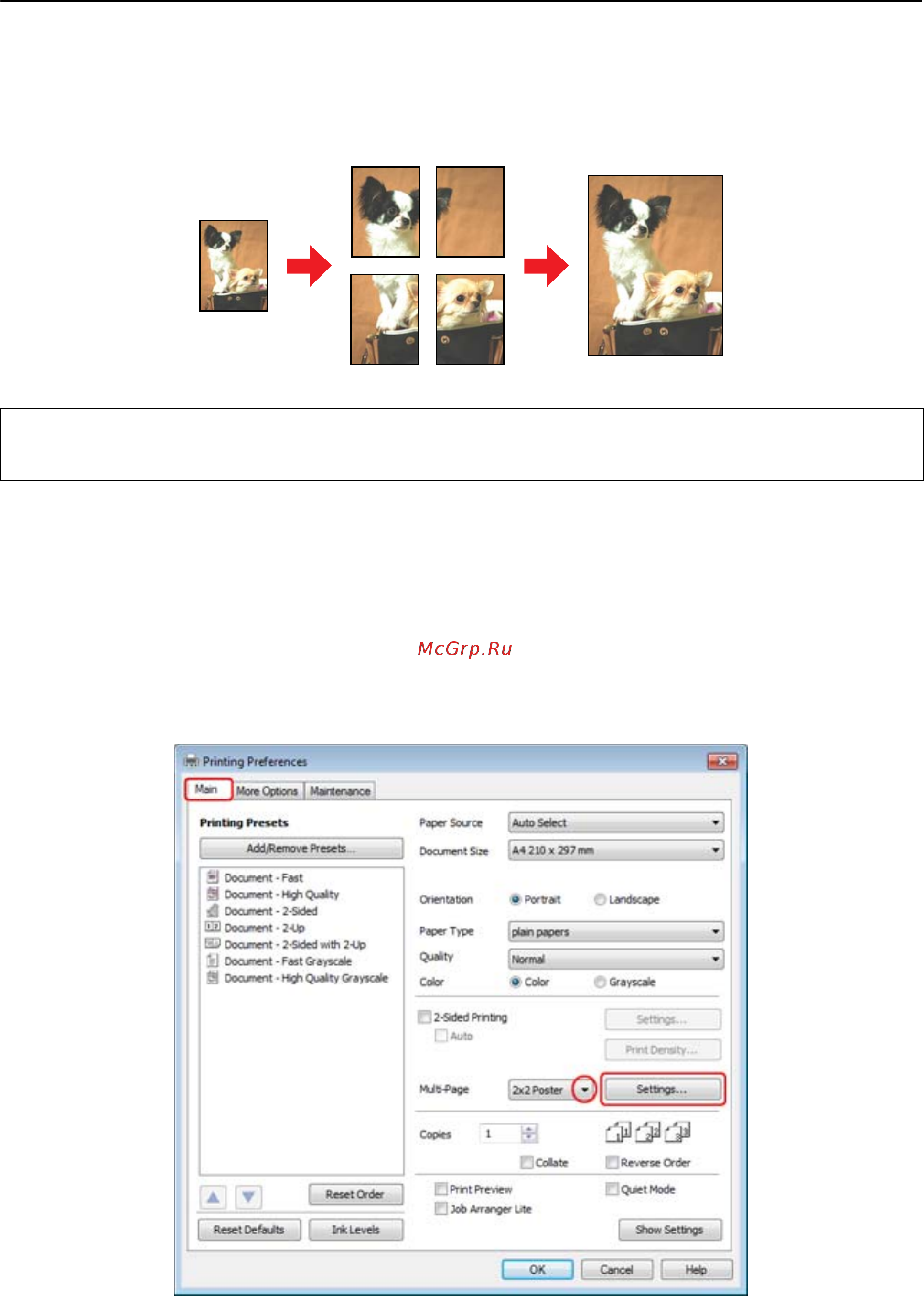 Epson WorkForce Pro WP-4525DNF [61/205] Печать плакатов только в windows