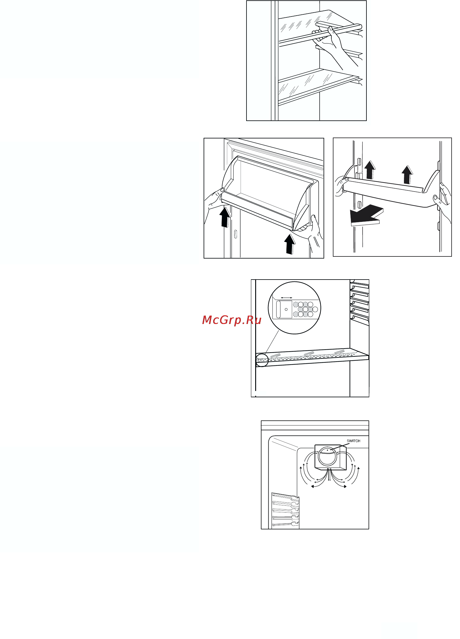 Zanussi ZBB7297 [7/32] Размещение полок дверцы