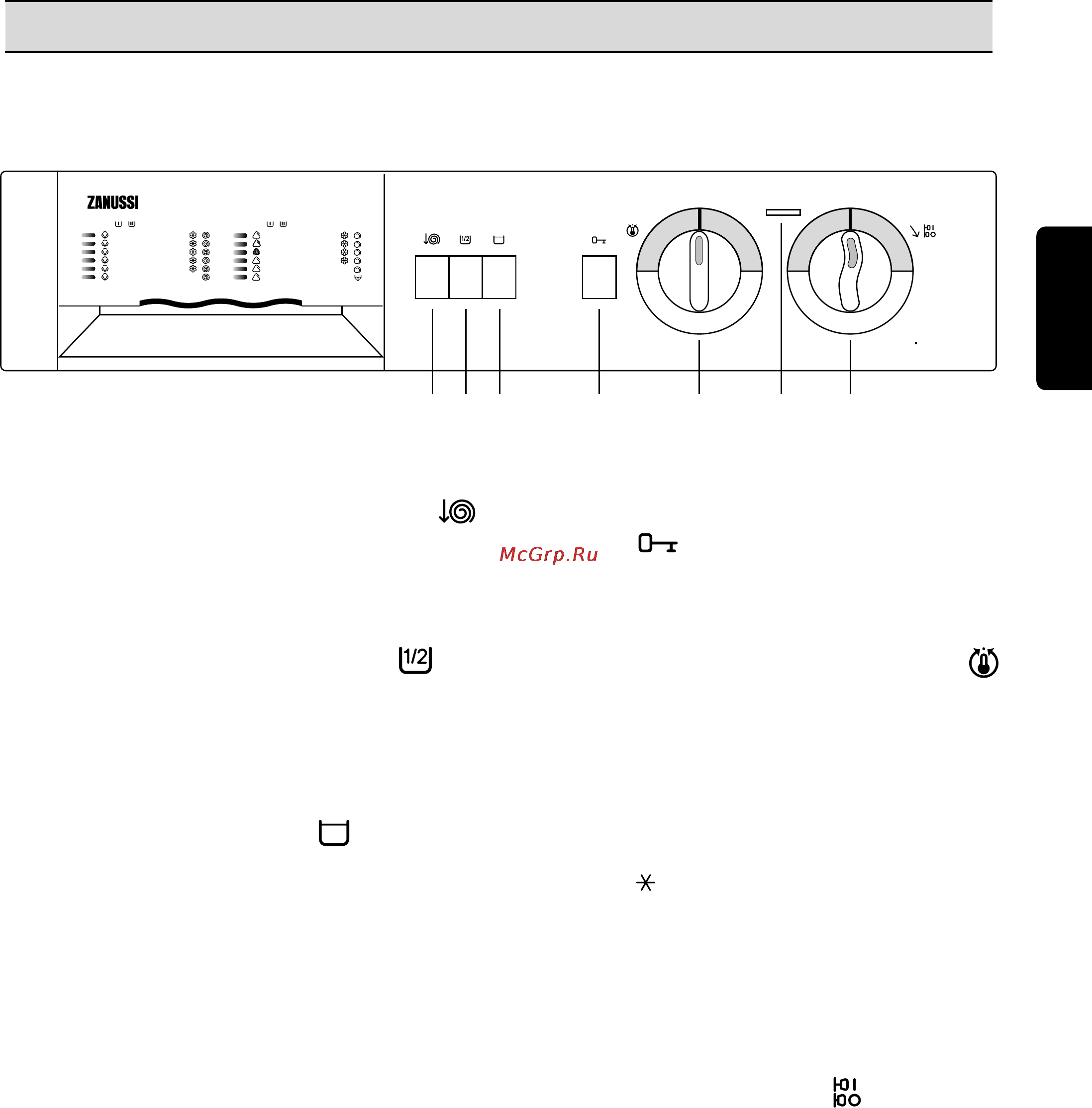 Zanussi FL 726 CN [27/39] Opisanie paneli upravleniå