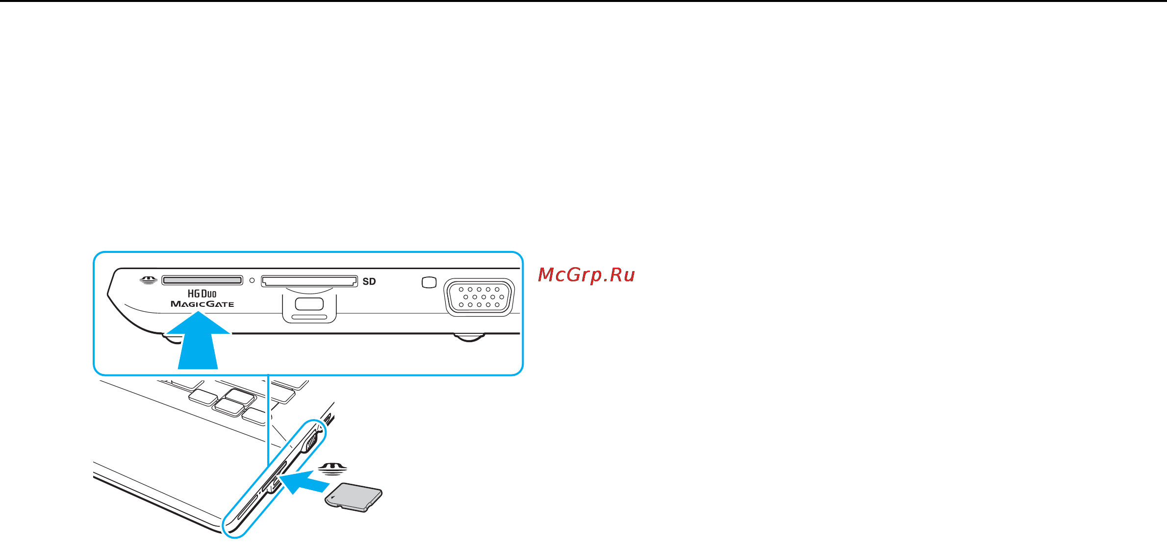 Sony VPCSB2Z9R/B Black [58/210] Введение и извлечение карты памяти memory stick