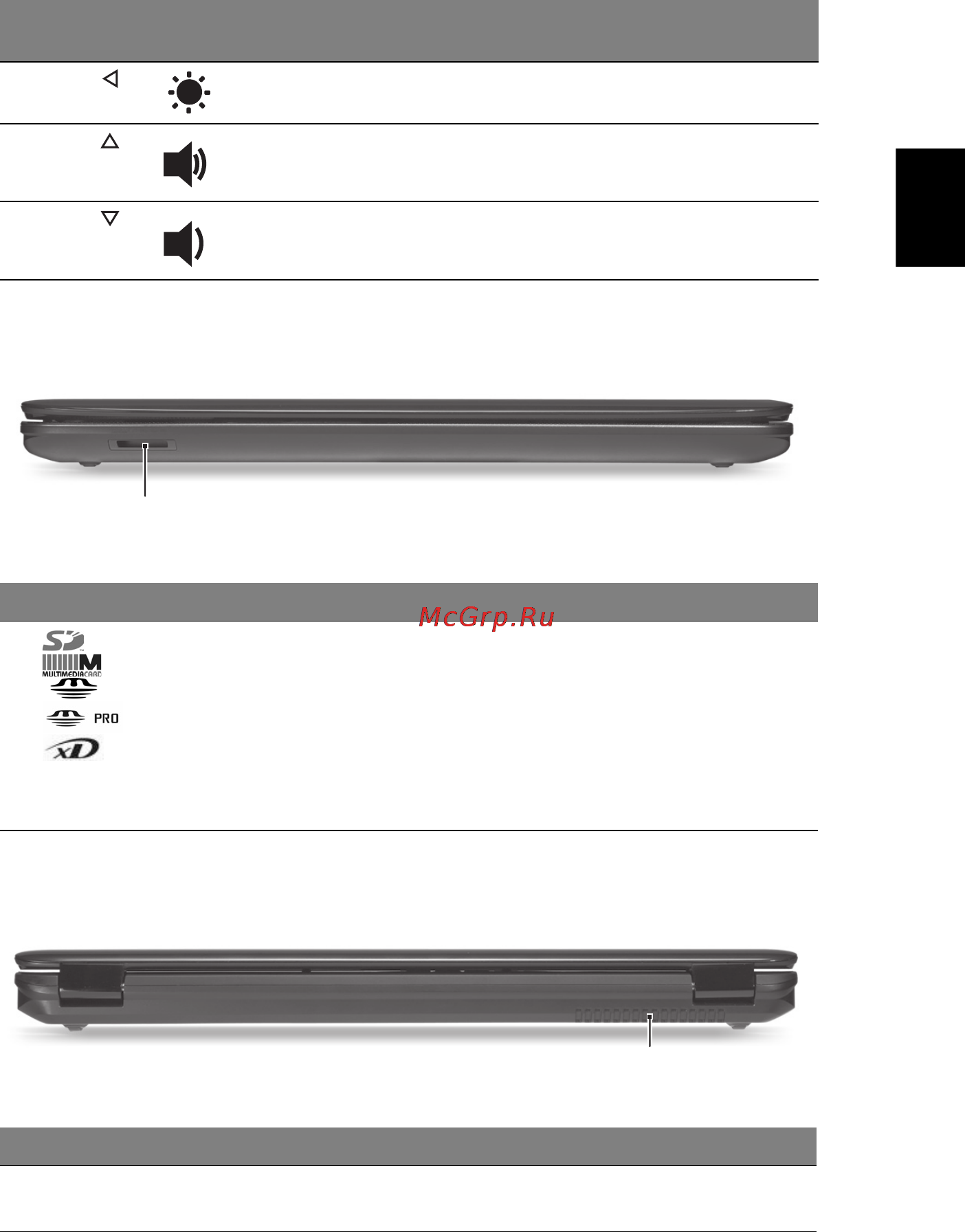 Acer AS7540G-304G32Mi [7/13] Вид спереди с закрытой крышкой