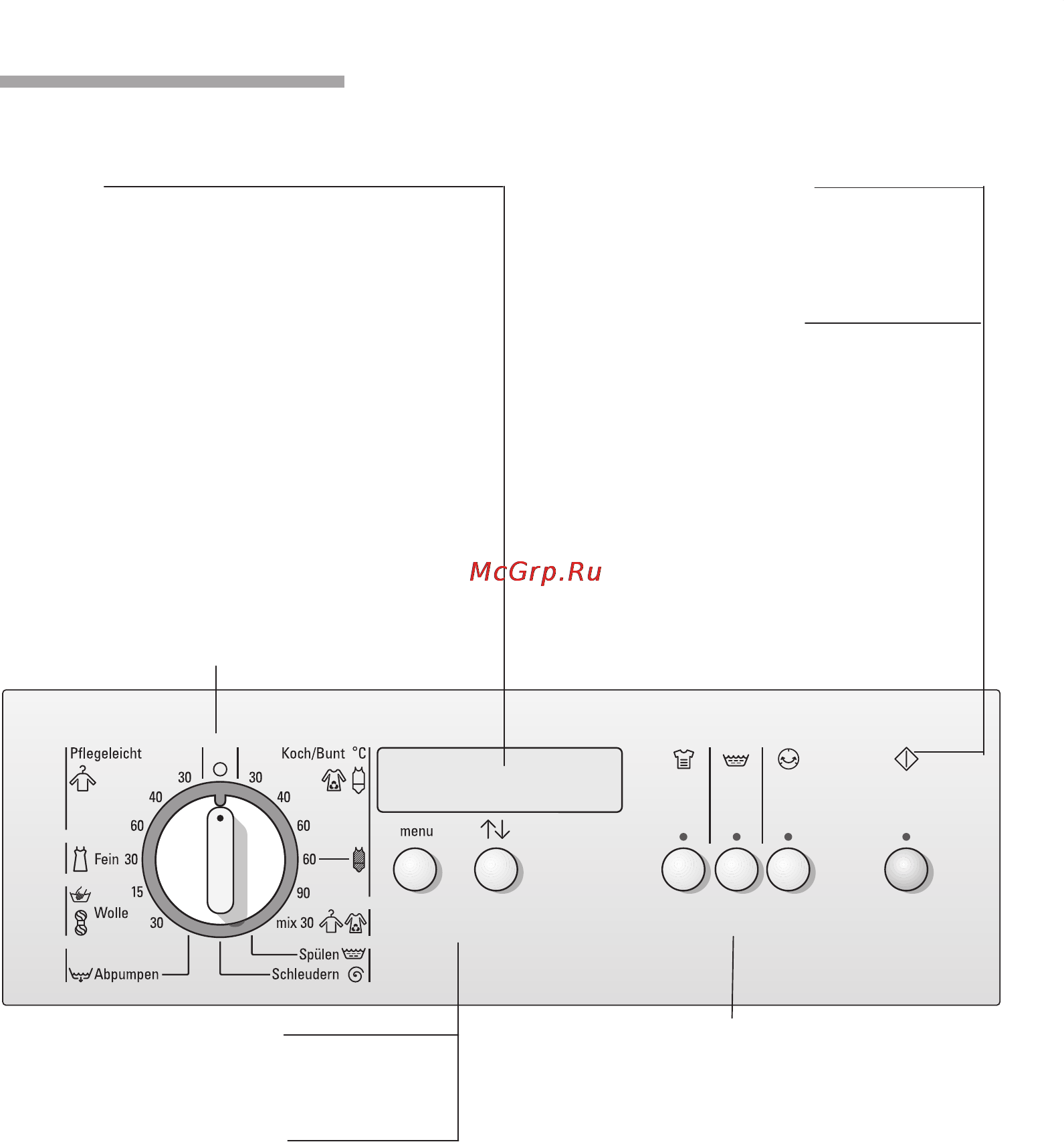 Siemens WXLS140AOE [12/92] Панель управления