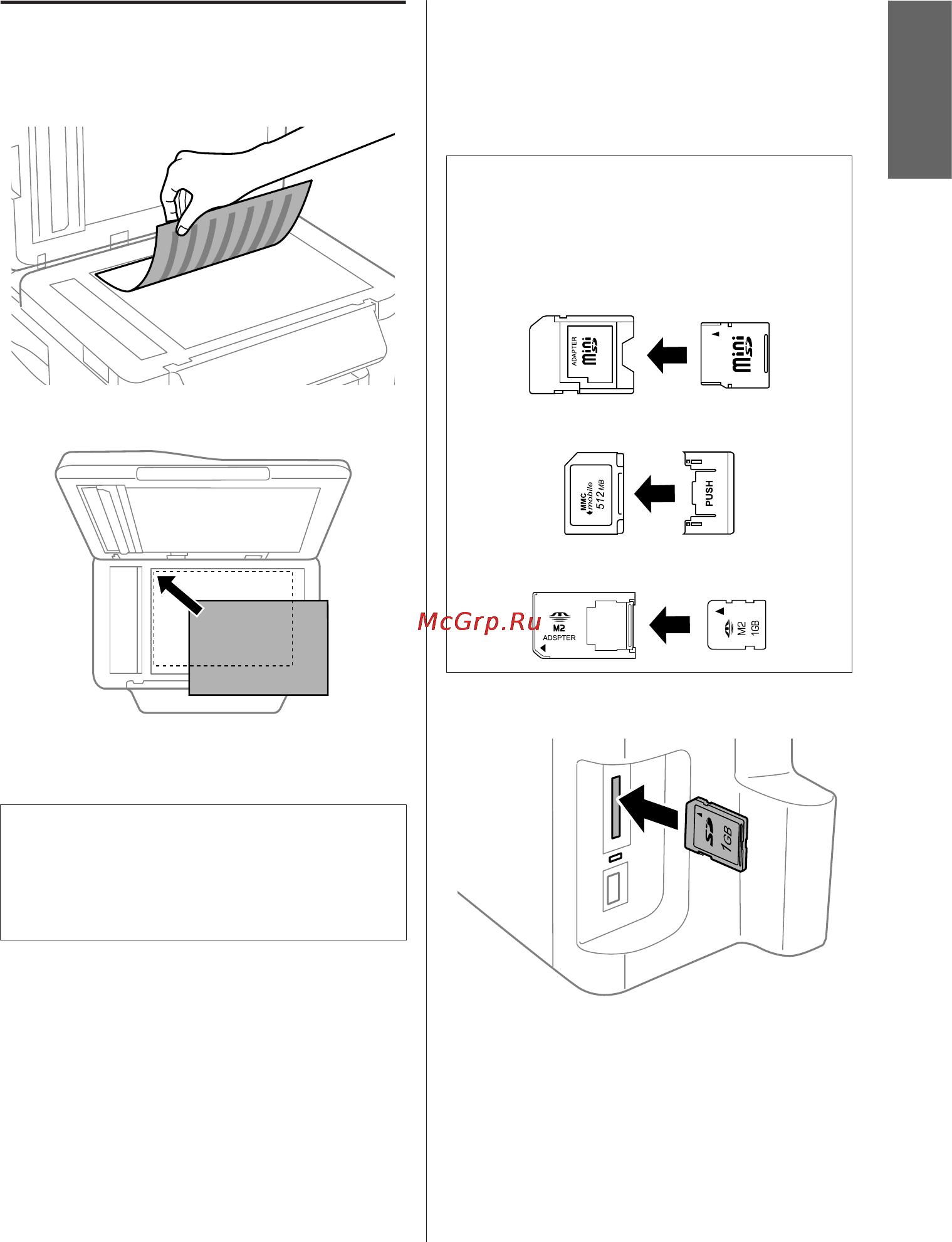 Epson Stylus Photo RX500 [11/132] Inserting a memory card