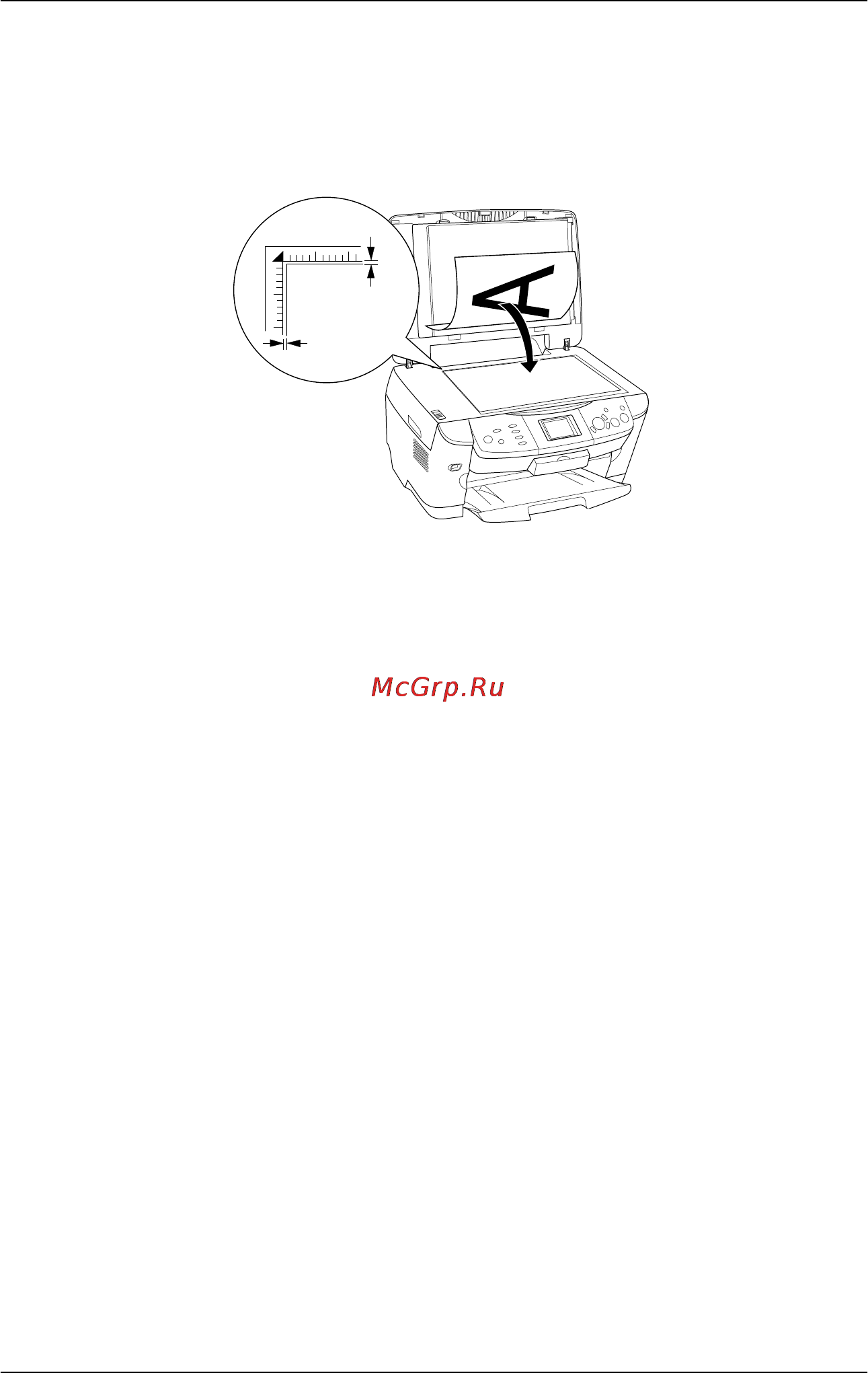 Epson Stylus Photo RX600 [18/96] Размещение документа на планшете