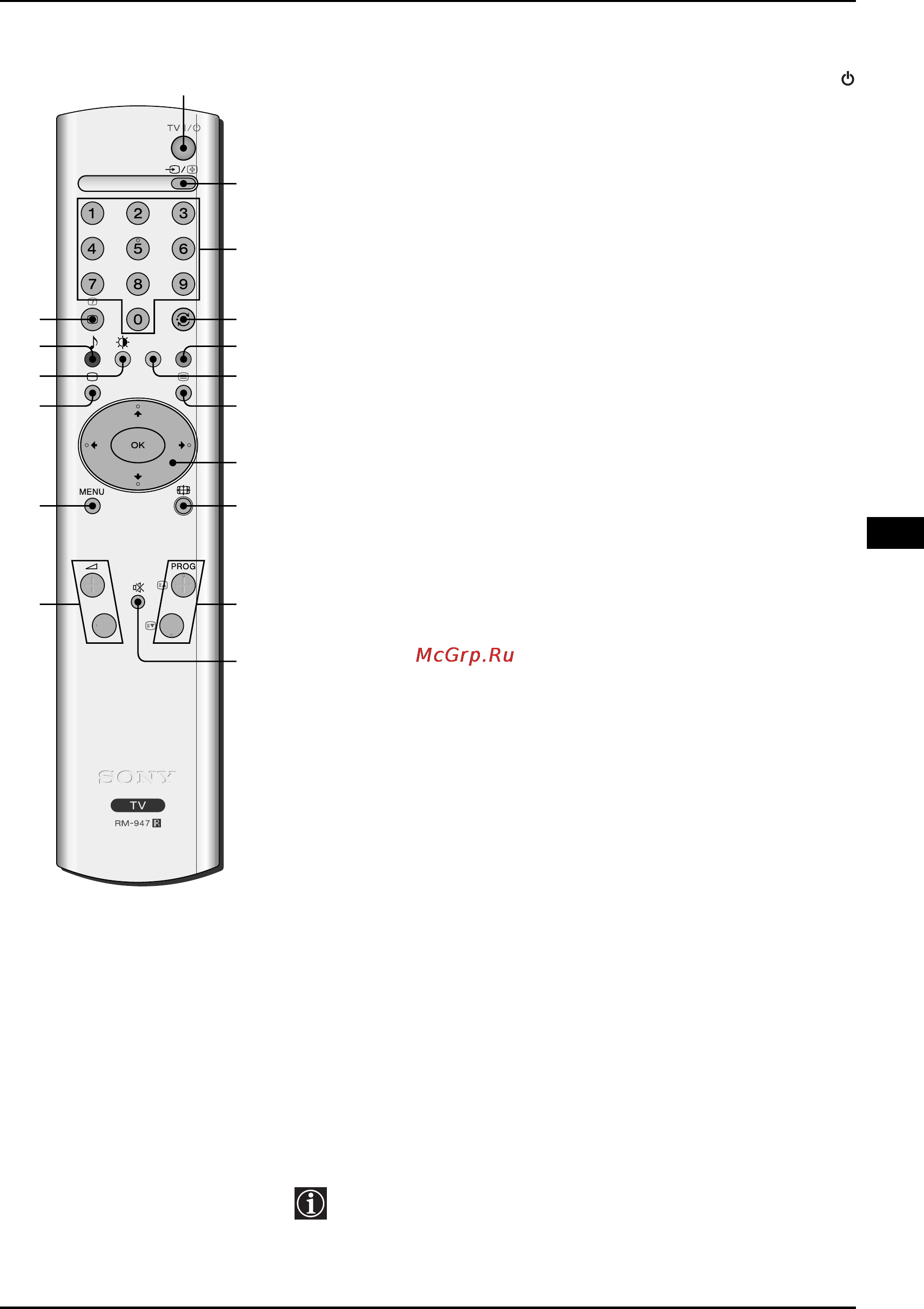 Sony KV-32CS71K [25/144] Основно описание на бутоните на дистанционното управление