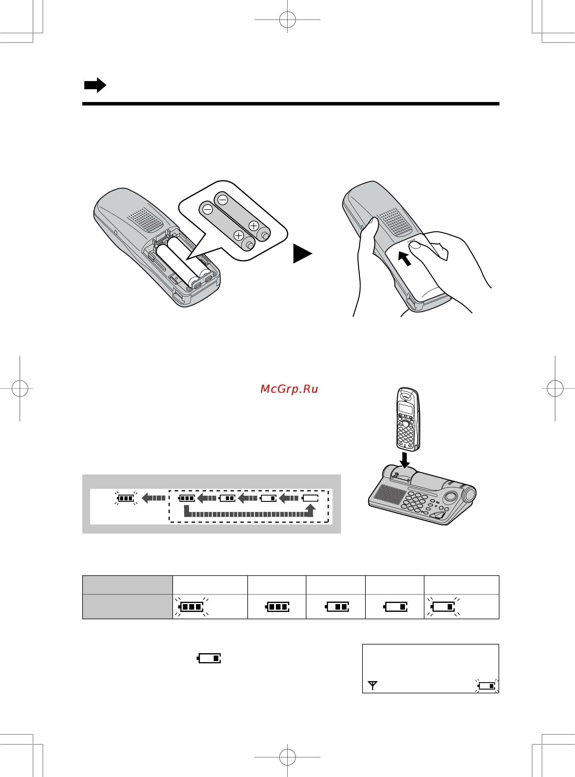 Panasonic KX-TCD715RUM [10/88] Зарядка аккумуляторных батарей
