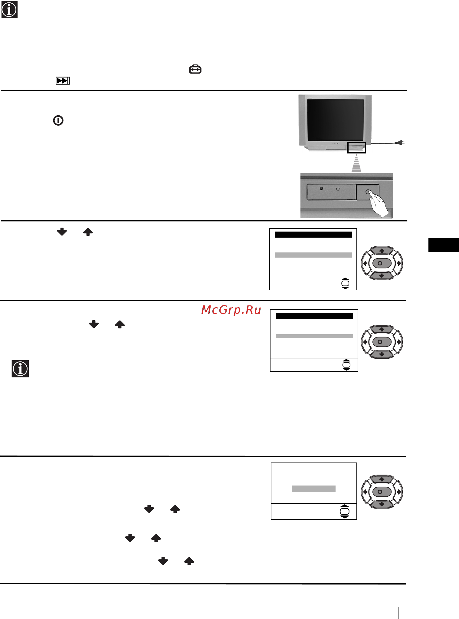 Sony KV-29FX30K [127/242] Switching on the tv and automatically tuning