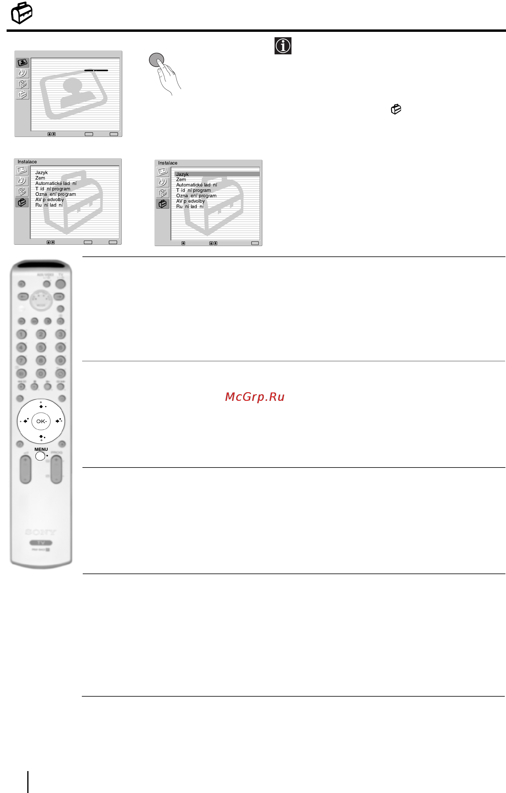 Sony KV-29FQ85K [69/164] Nabídka instalace