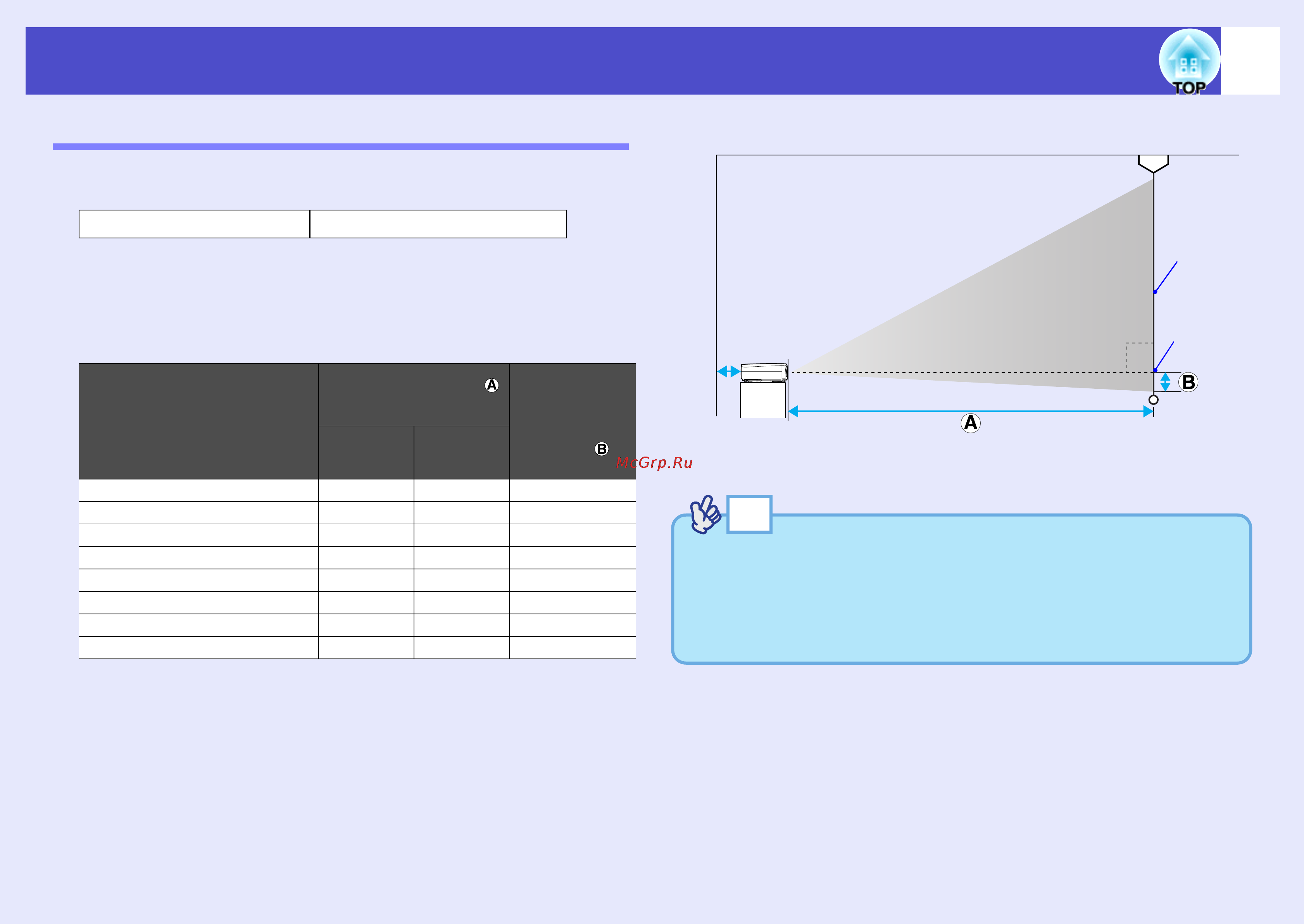 Epson EMP-74L [16/107] Screen size and projection distance
