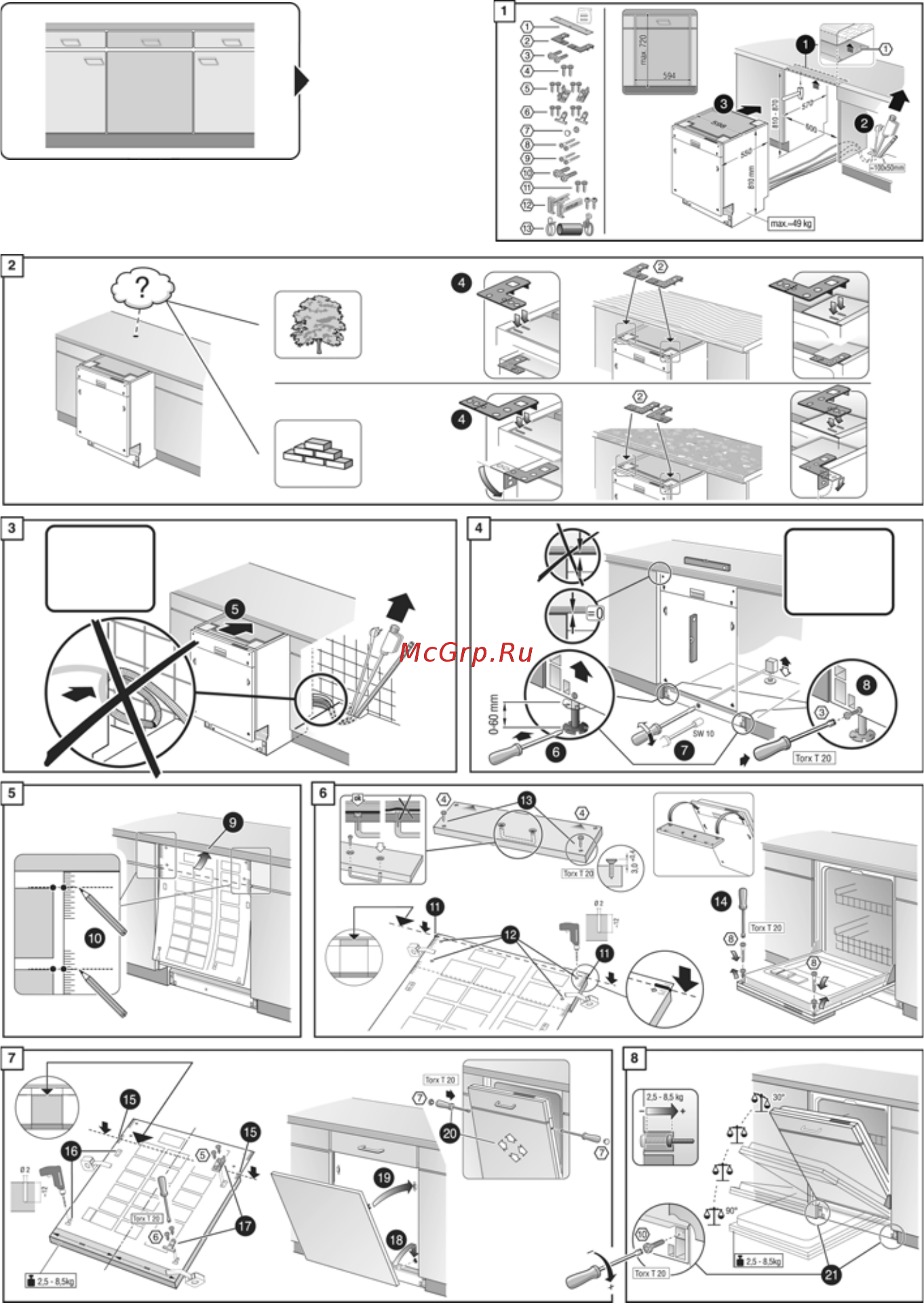 Siemens SE20T593EU [46/51] Указания по монтажу для мод se 60t391eu