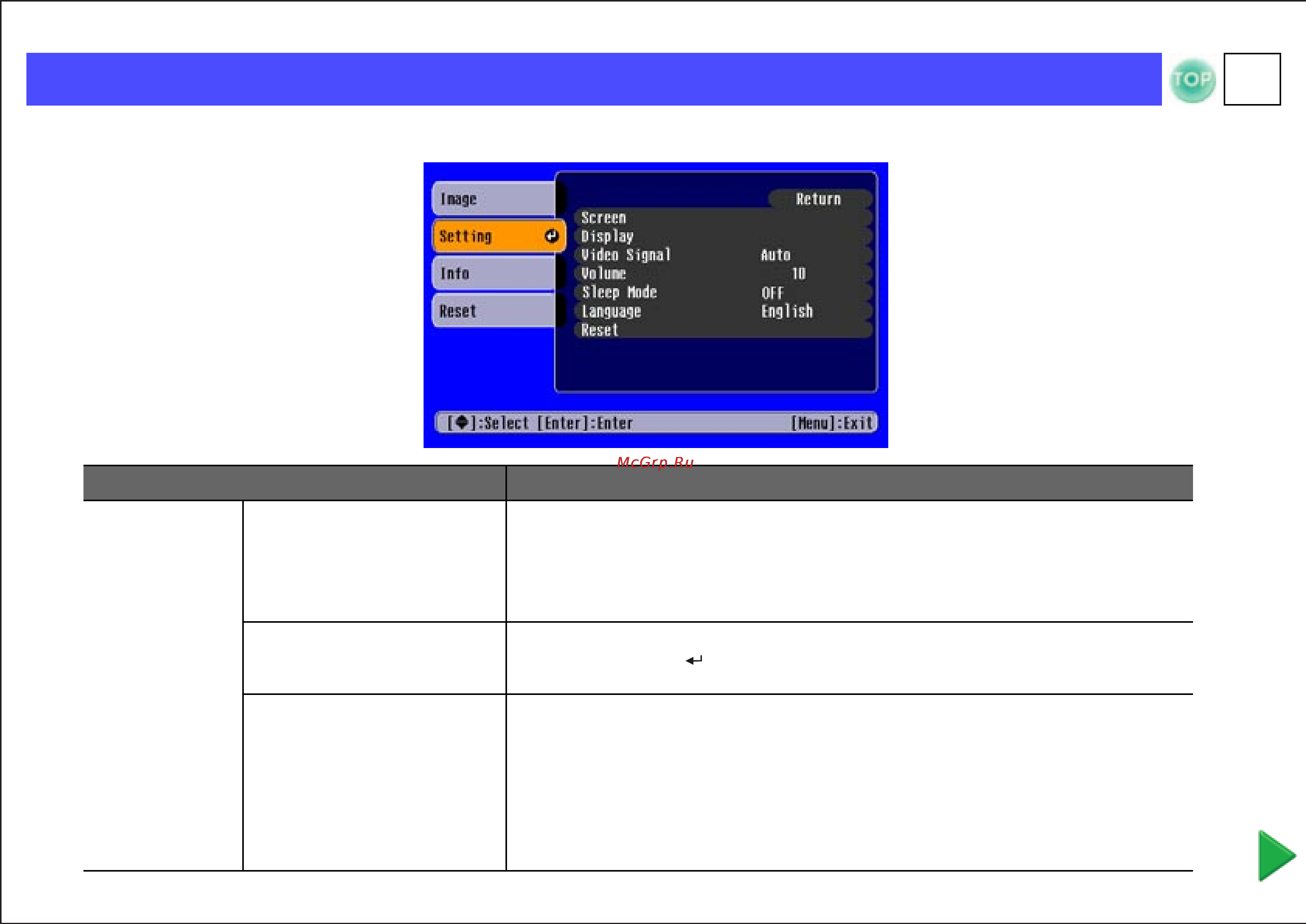 Epson EMP-S1 [39/75] I меню setting настройка