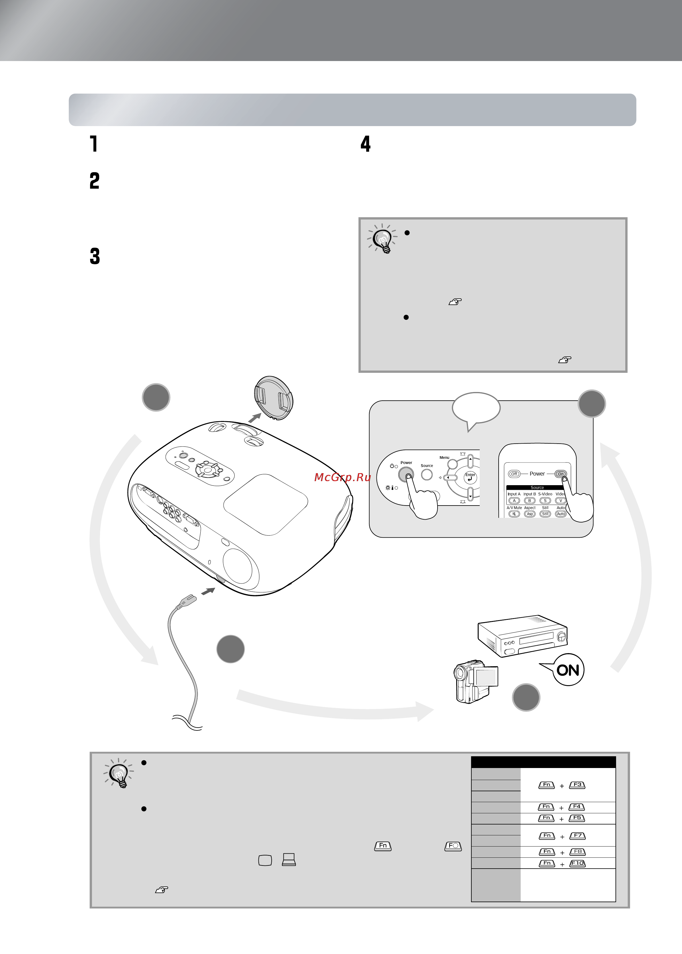 Epson EMP-TW20 [16/56] Включение питания и проецирование изображений