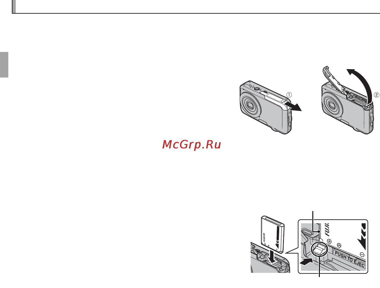 Fujifilm FinePix JV200 Silver [20/112] Установка батарей и карты памяти установка батарей и карты памяти