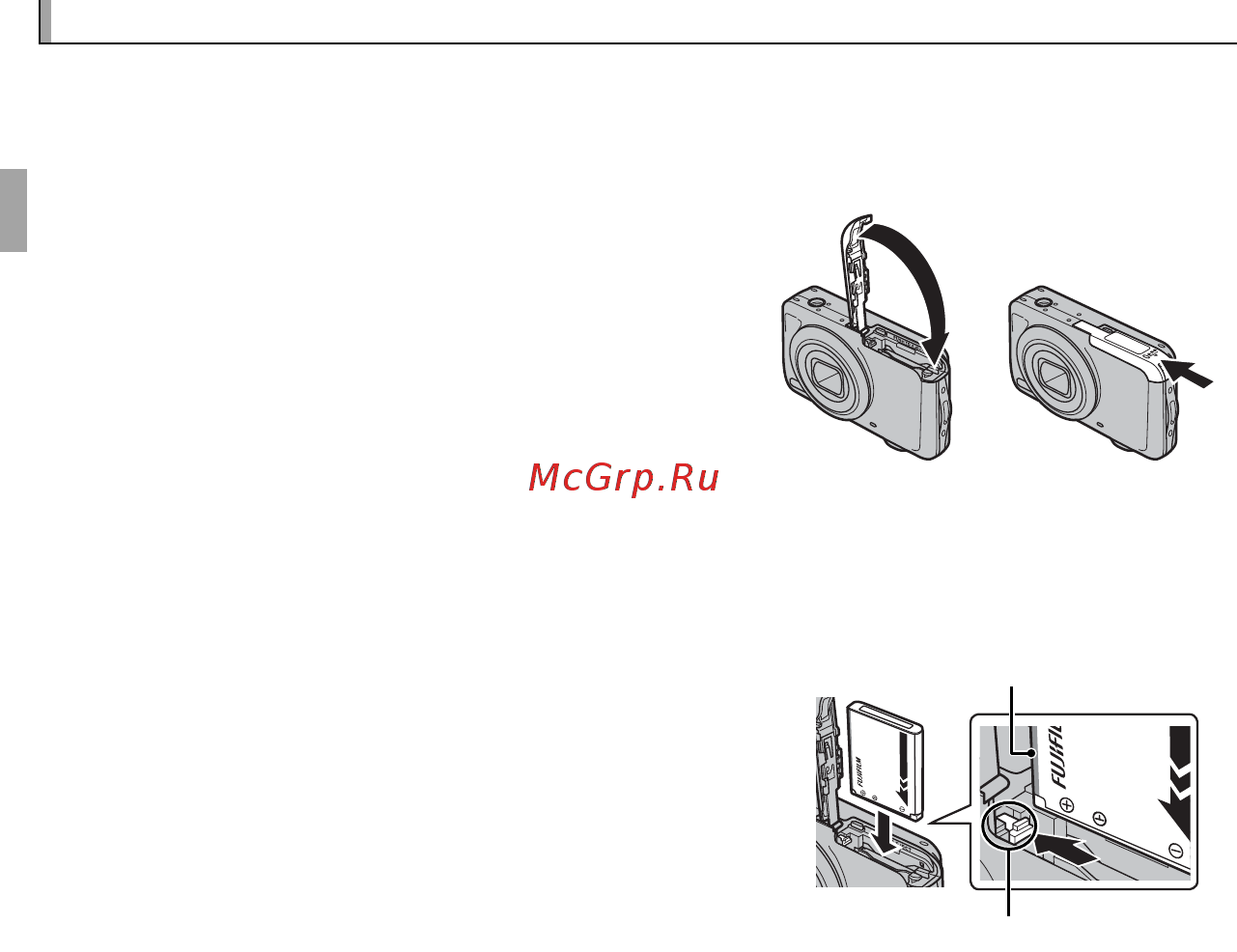 Fujifilm FinePix JX400 Black [20/116] Установка батарей и карты памяти установка батарей и карты памяти