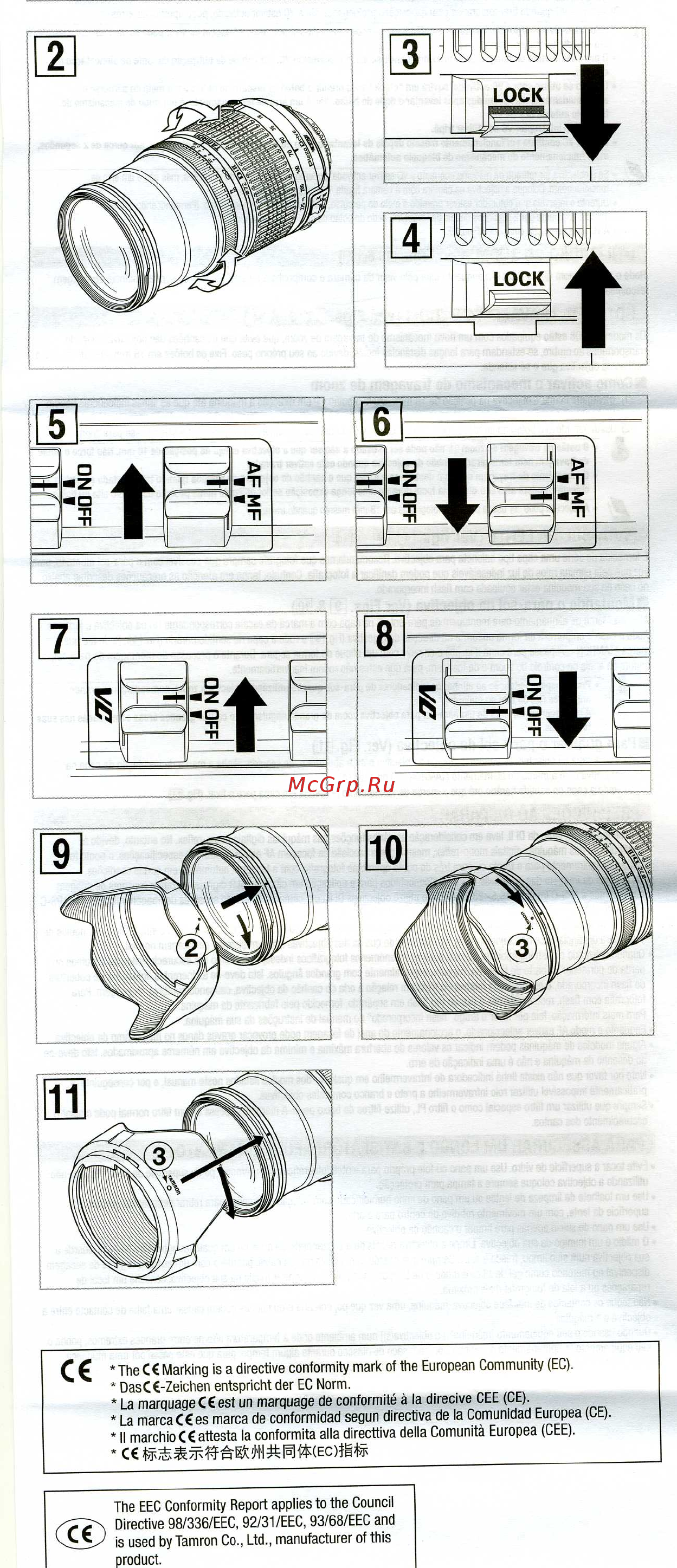 Tamron 18-270мм F3.5-6.3 Di II VC PZD Nikon (B008N) Инструкция по эксплуатации онлайн [2/4] 227009