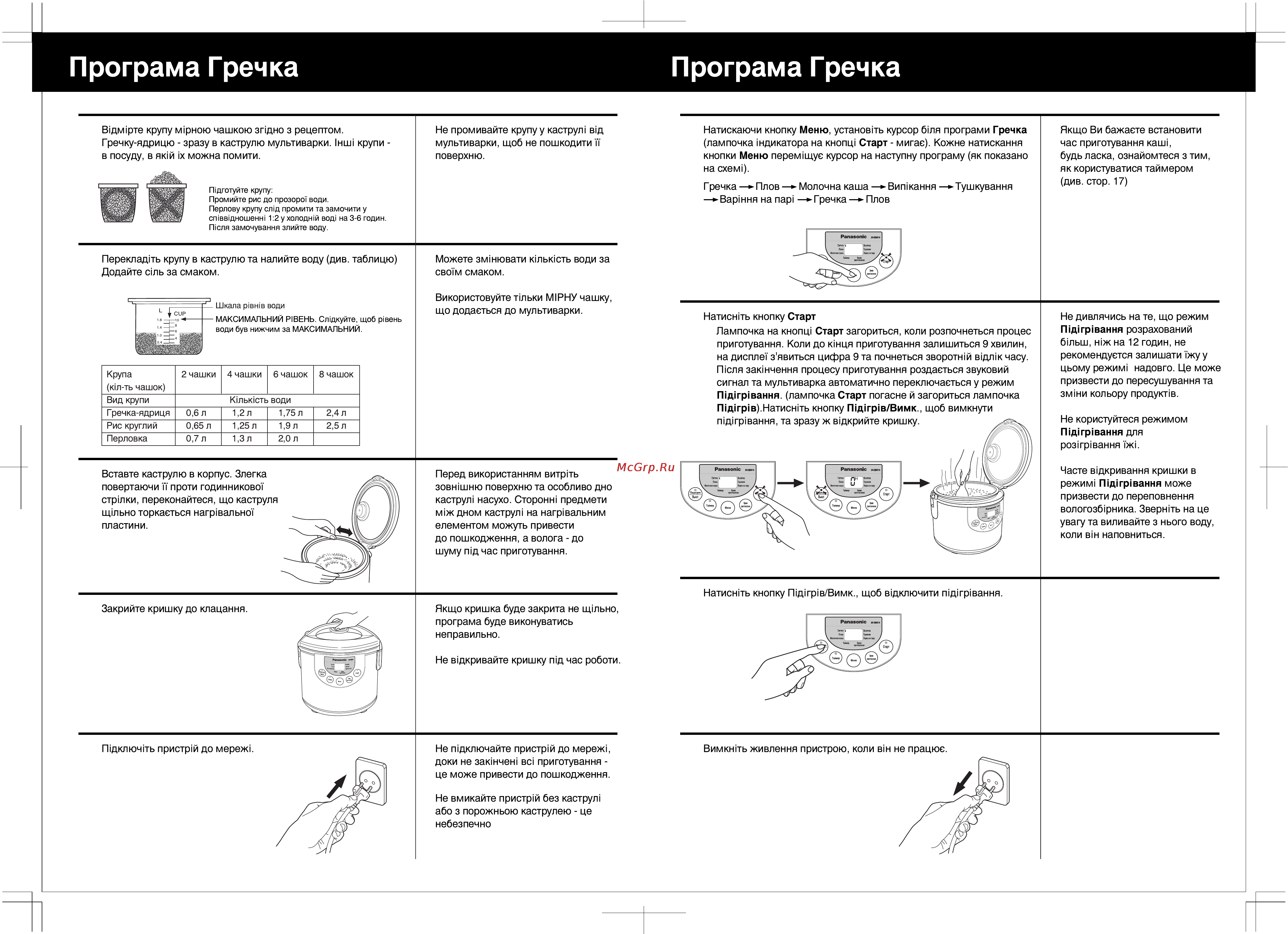 Panasonic SR-TMB18 [14/24] Ukrainian ukrainian