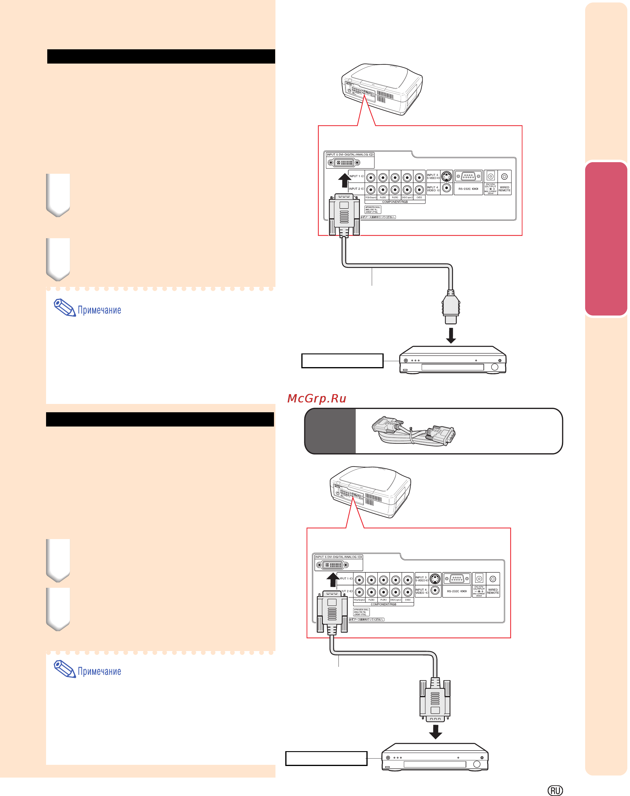 Sharp XV-Z12000 [23/96] Подключение к dvi выходу видеооборудования при помо щи dvi кабеля вход input 5