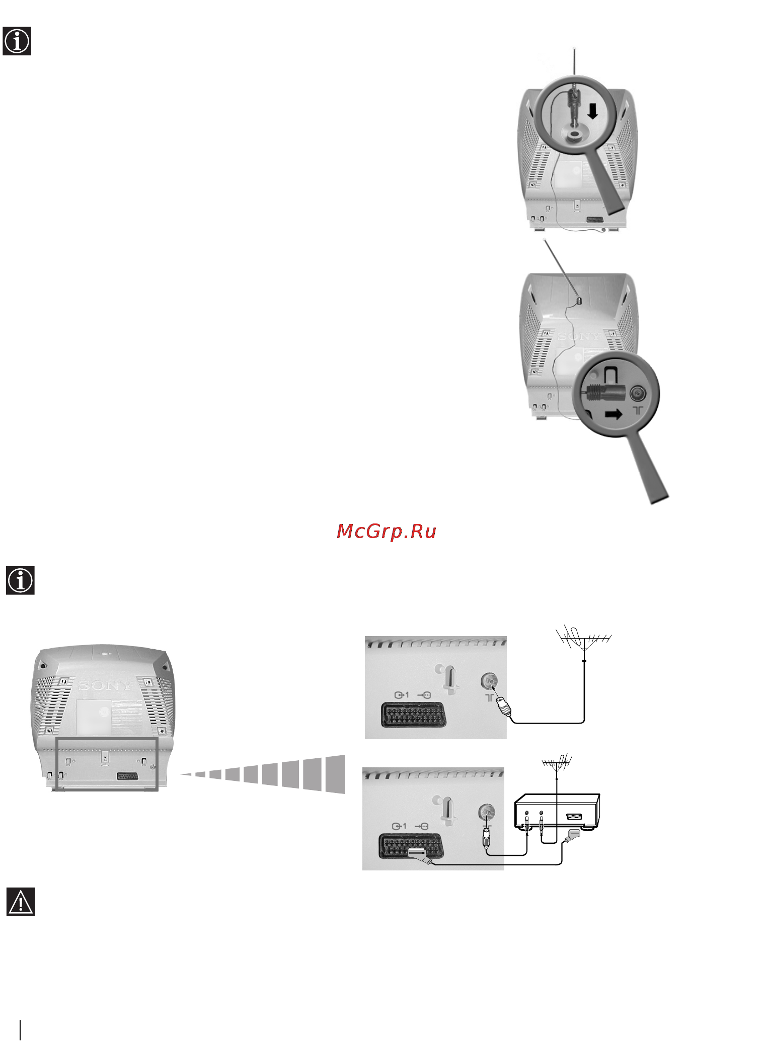 Sony KV-14LT1K [42/128] Az antenna és a videomagnó csatlakoztatása