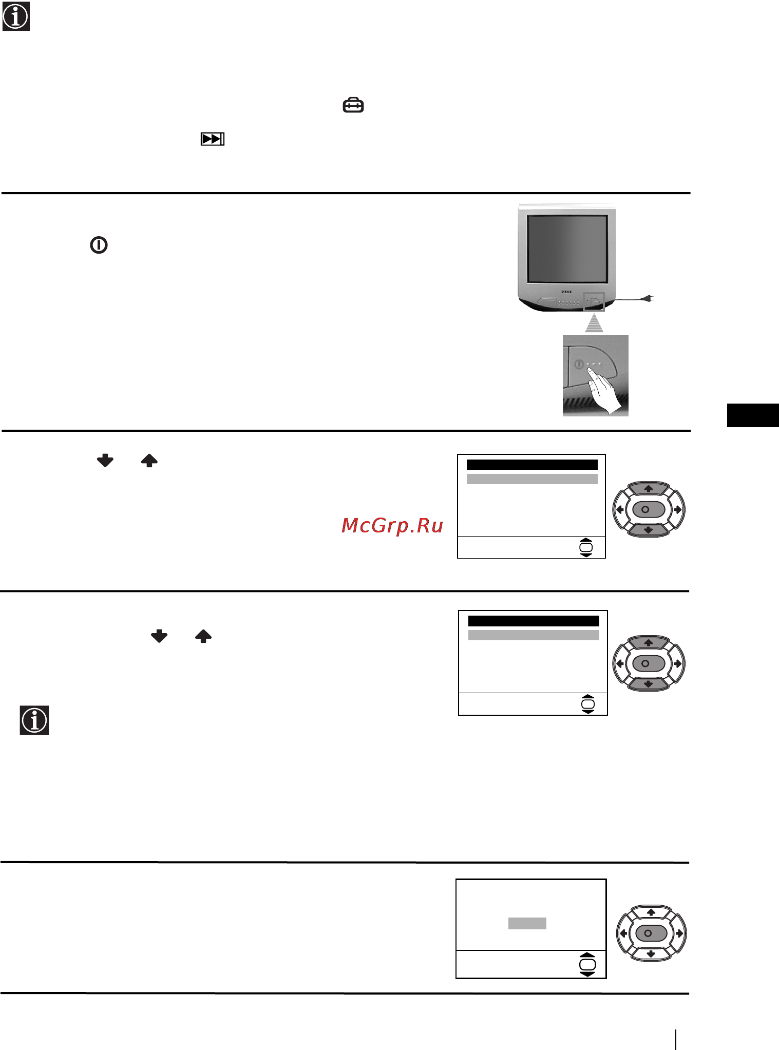 Sony KV-14LT1K [7/128] Switching on the tv and automatically tuning