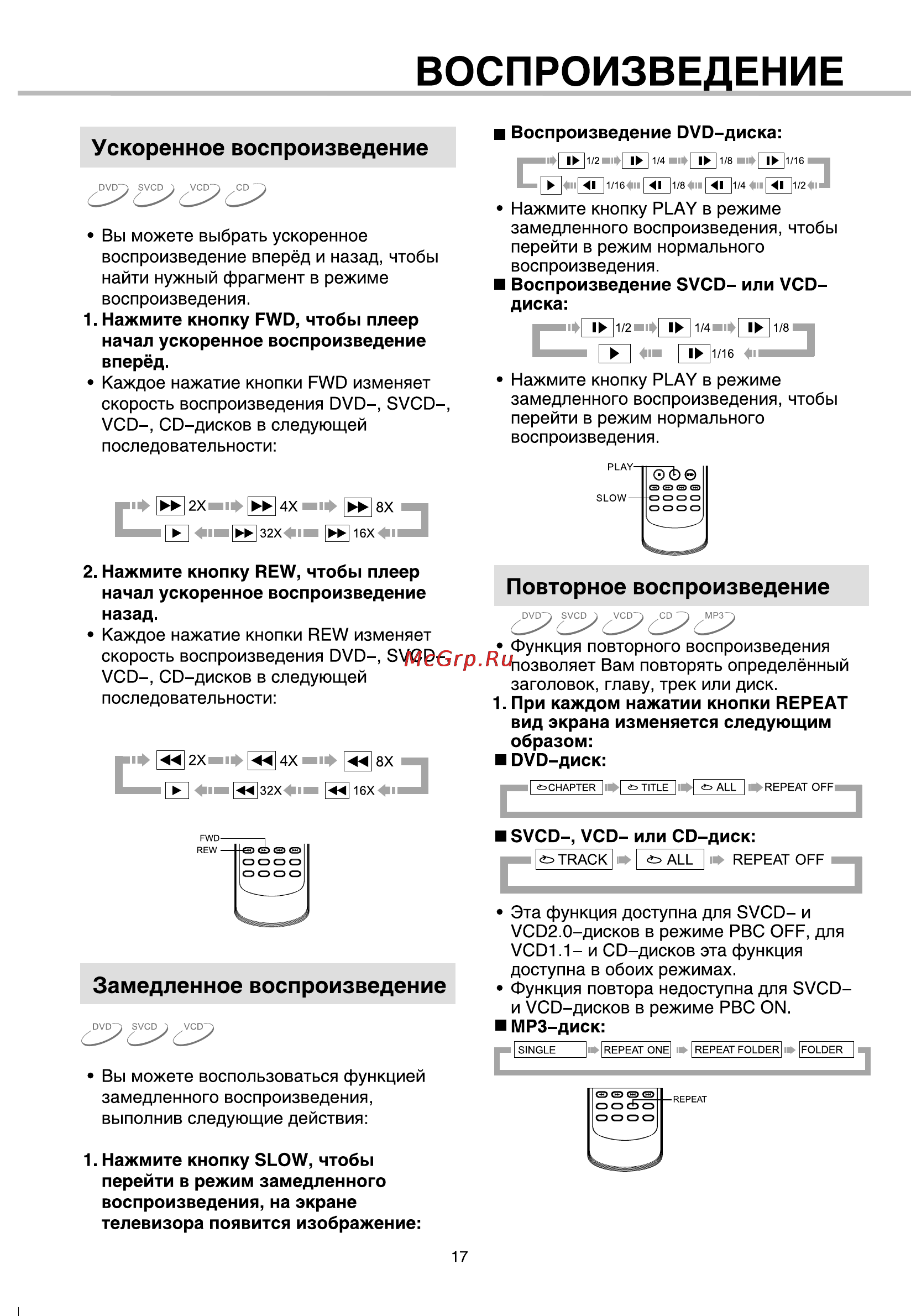 BBK 963S [20/40] Воспроизведение