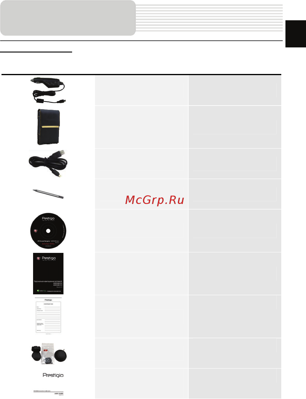 Prestigio GEOVISION 4700 [27/50] Accessories