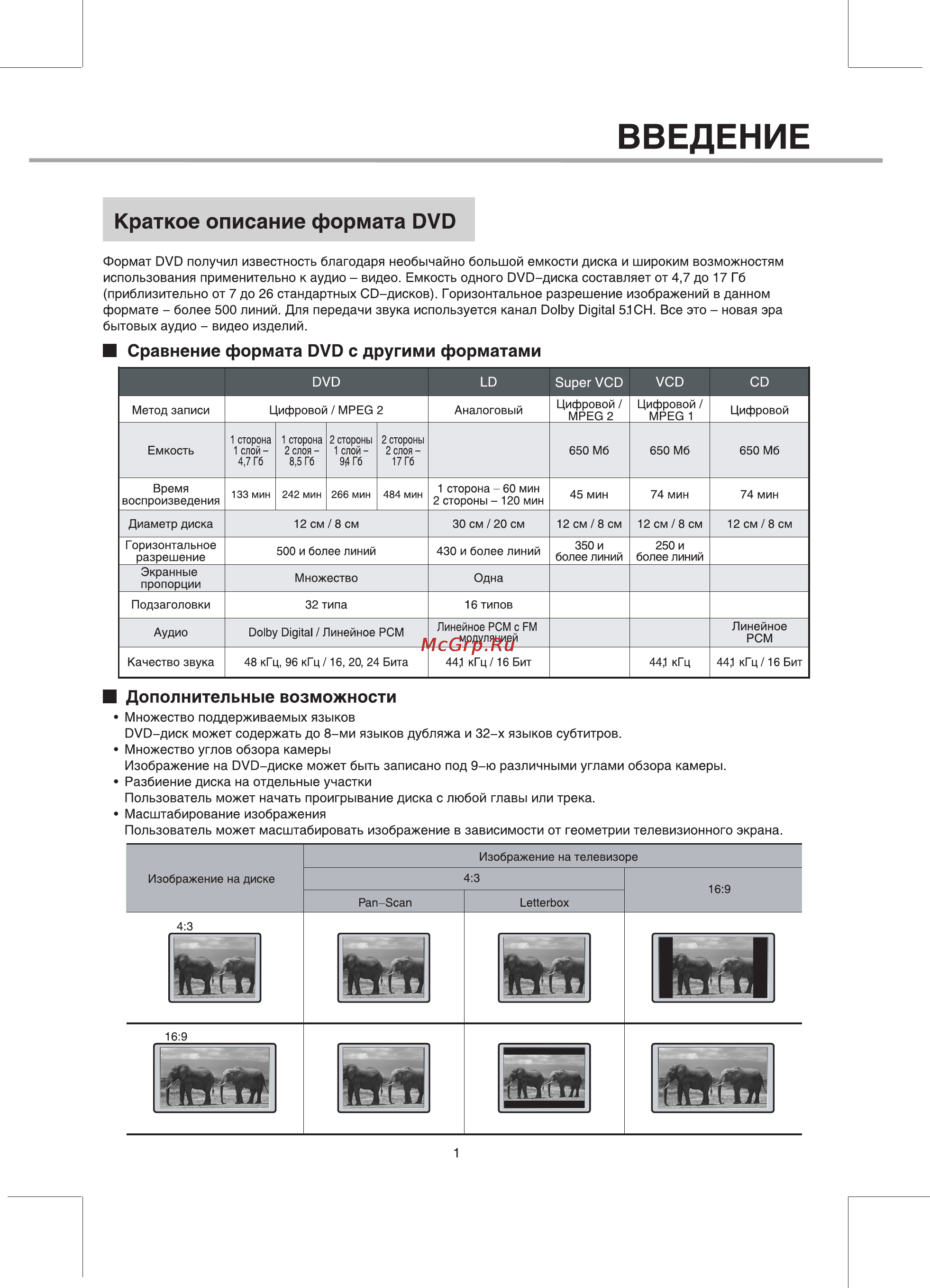 BBK 938S [4/35] Сравнение формата dvd с другими форматами