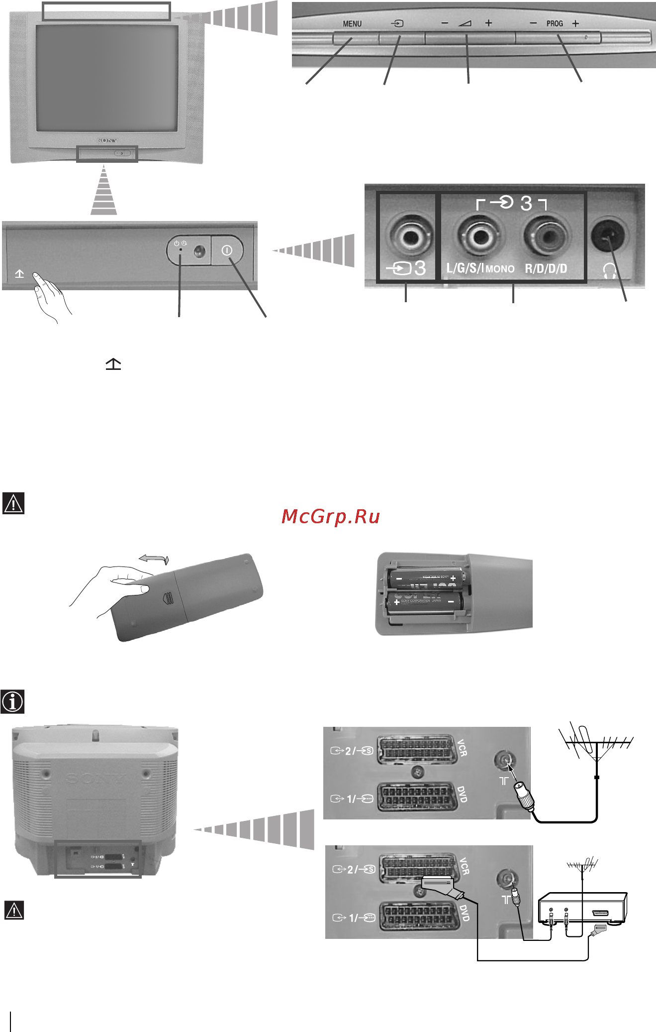Sony KV-21CL10K [24/128] Инсталиране на батериите в устройството за дистанционно управление