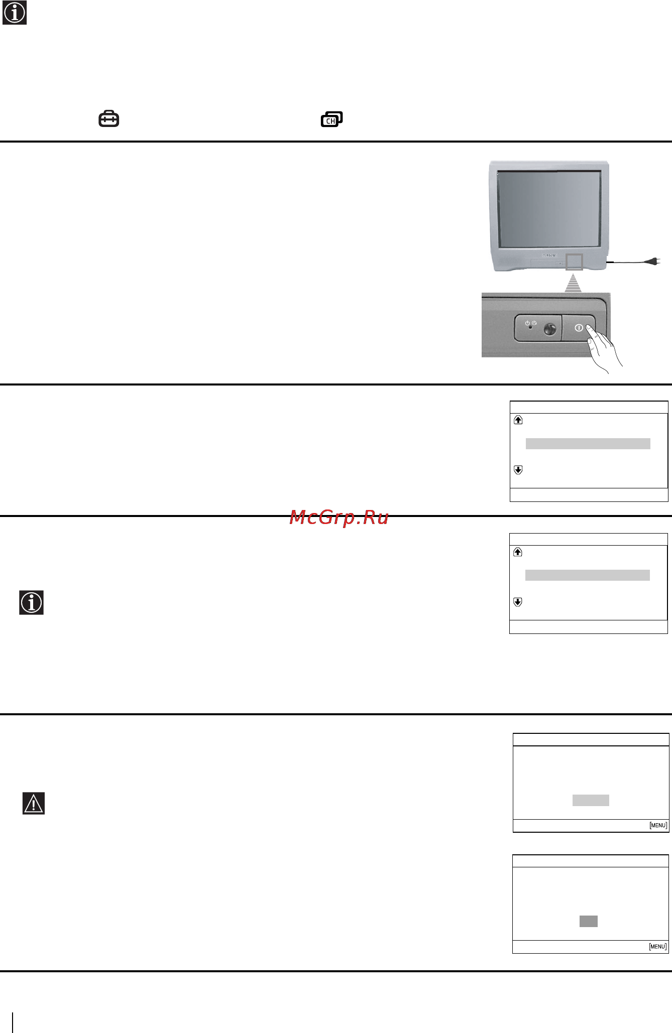 Sony KV-14CT1K [44/128] Zapnutí a automatické naladění tv