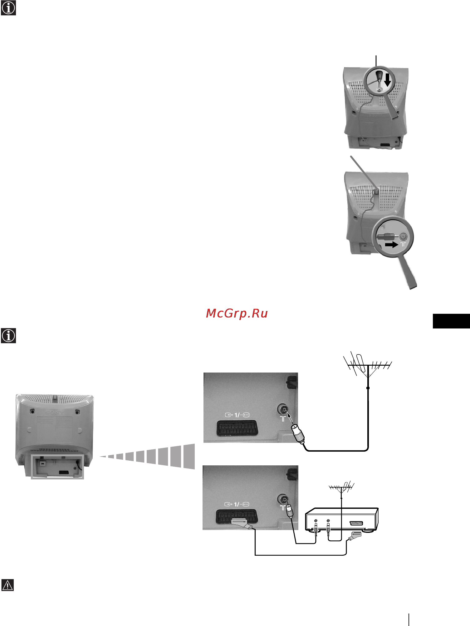 Sony KV-14CT1K [61/128] Külső antenna és videomagnó csatlakoztatása